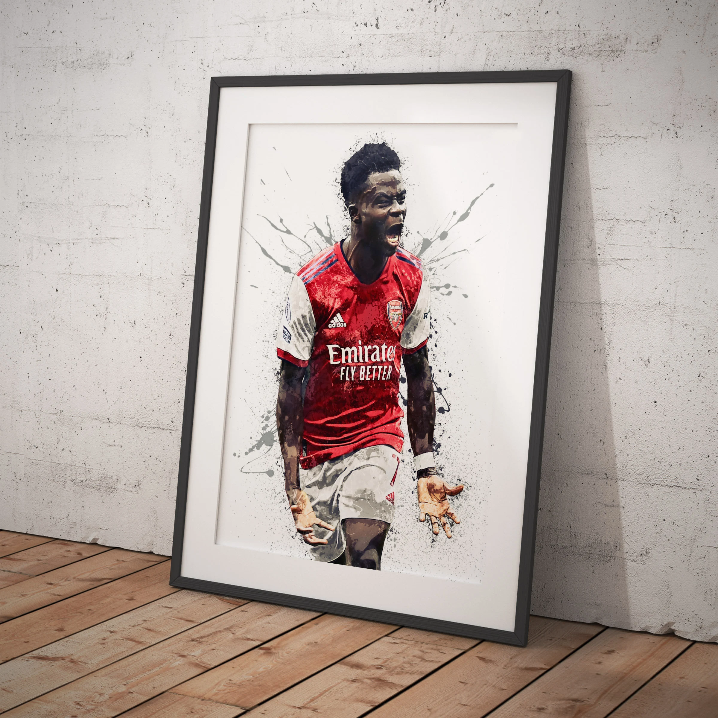 Bukayo Saka Poster Arsenal Canvas Wrap Wall Art Print