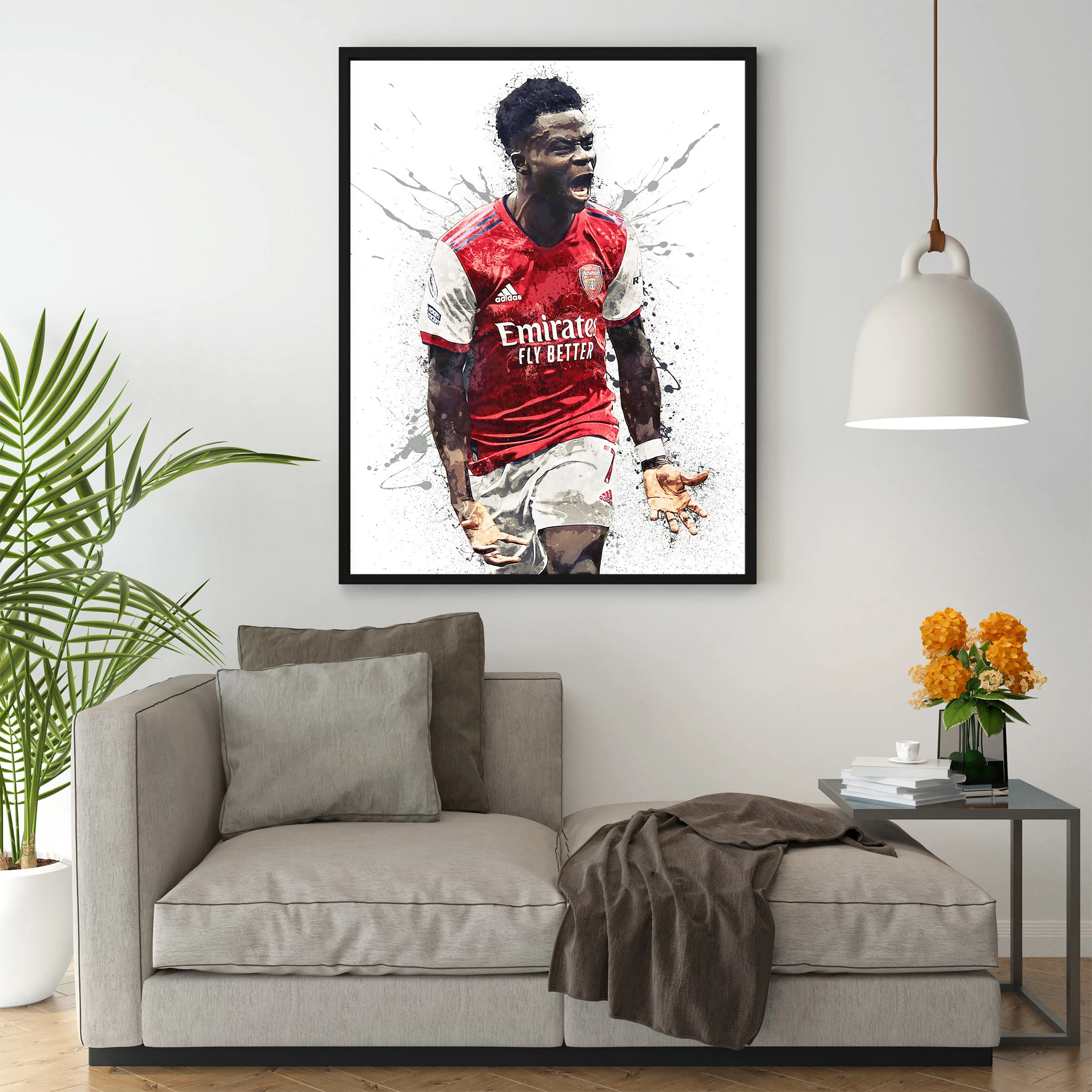 Bukayo Saka Poster Arsenal Canvas Wrap Wall Art Print