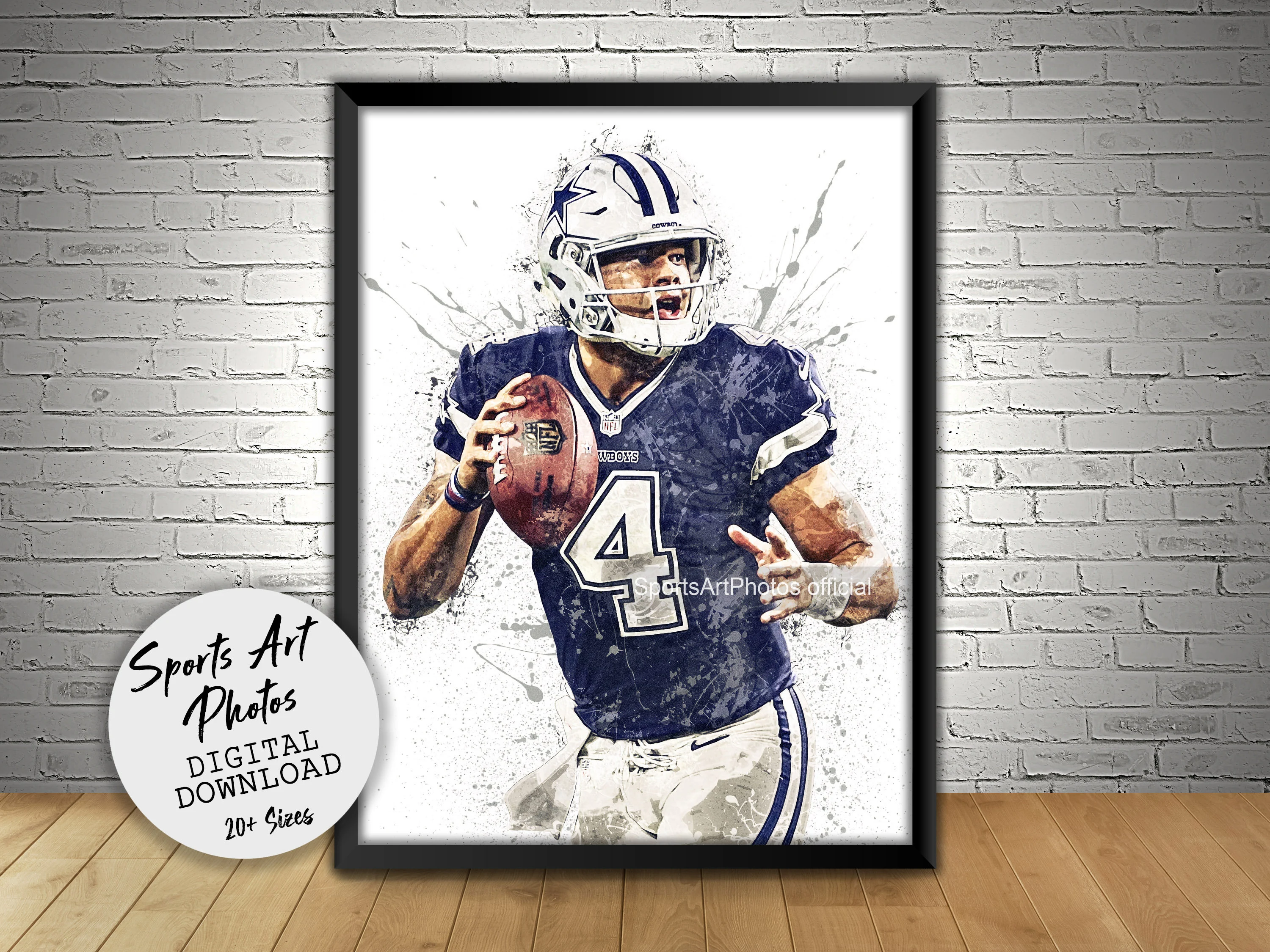 Dak Prescott Poster Dallas Cowboys Wall Art Printable Kids trending