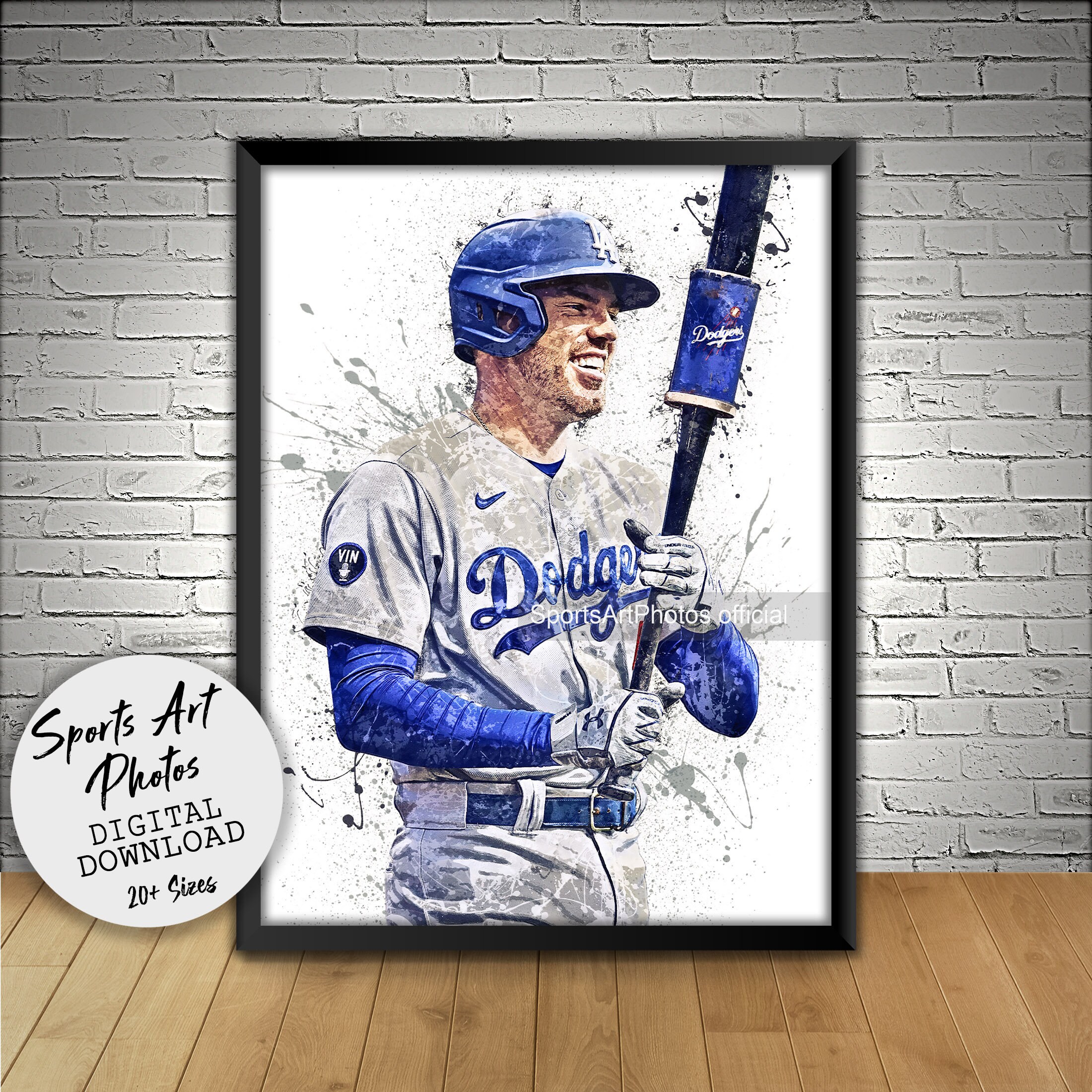 Freddie Freeman Poster Los Angeles Dodgers Wall Art