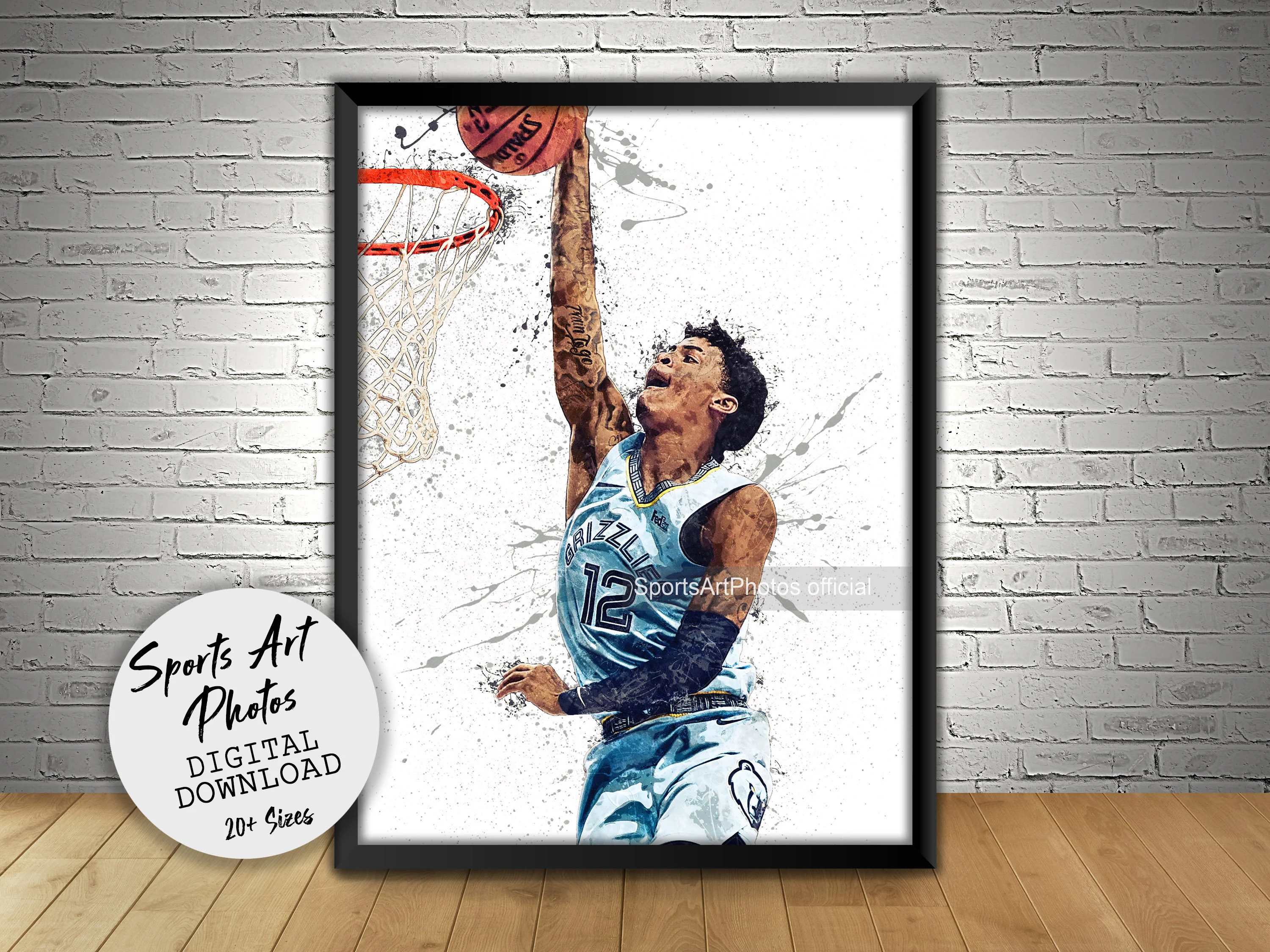 Ja Morant Poster Memphis Grizzlies Wall Art Printable Kids trending