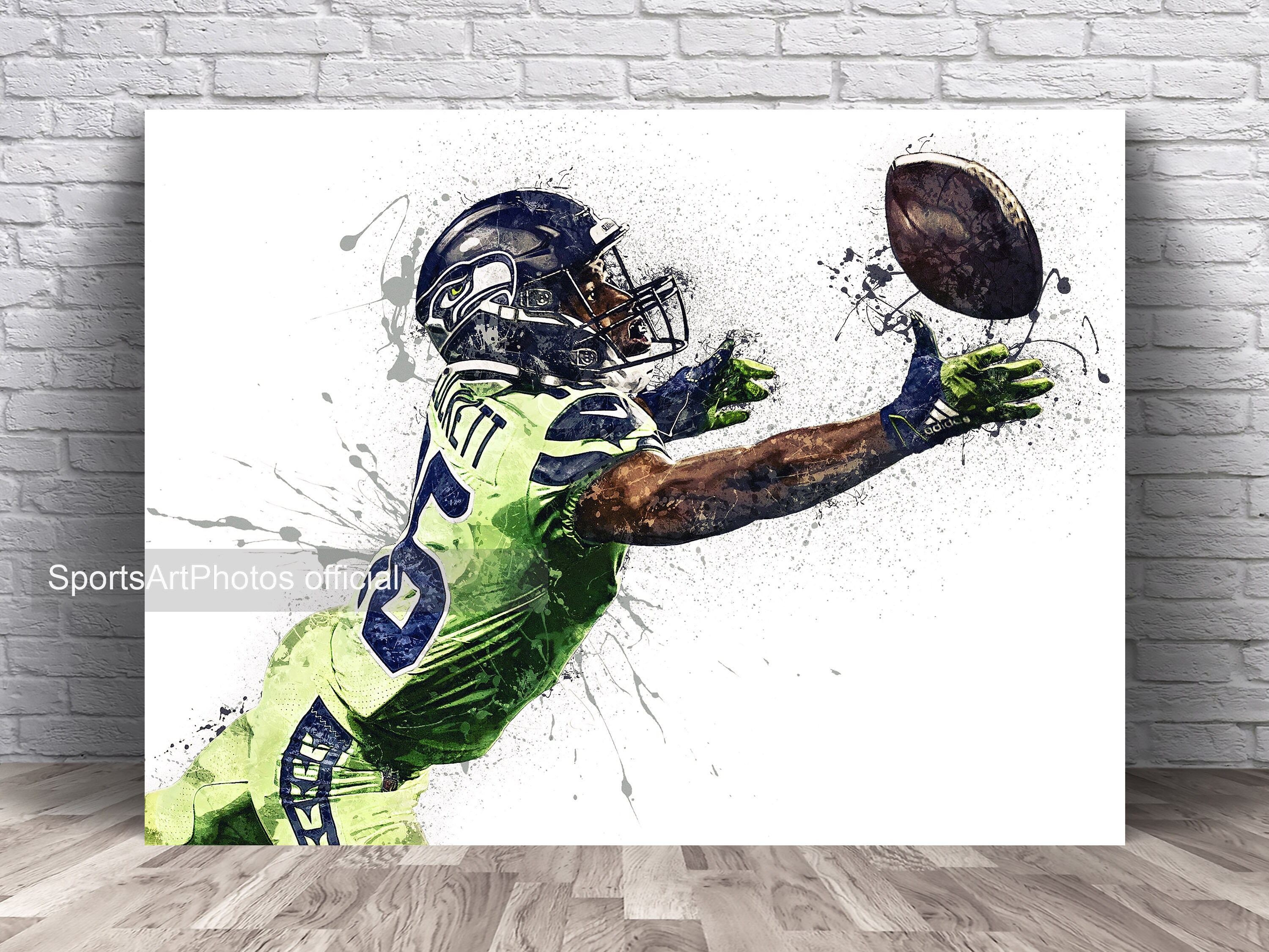 Tyler Lockett Poster Seattle Seahawks Canvas Wrap Wall Art