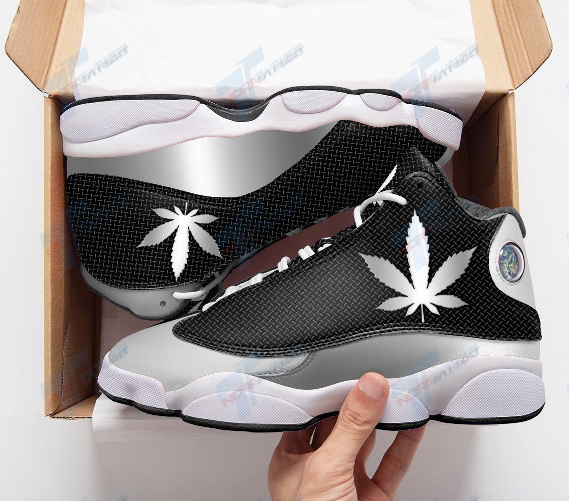 Weed Silver Metal Air Jordan 13 Sneakers Jd13