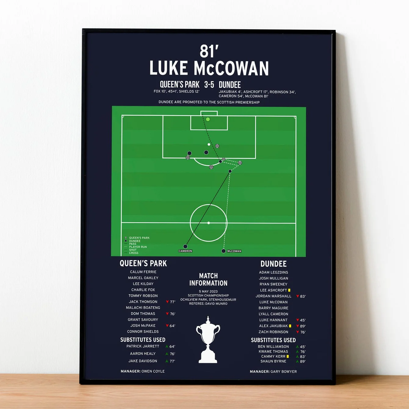 Luke McCowan Goal - Queens Park vs Dundee - Scottish Championship 2023 PT69110