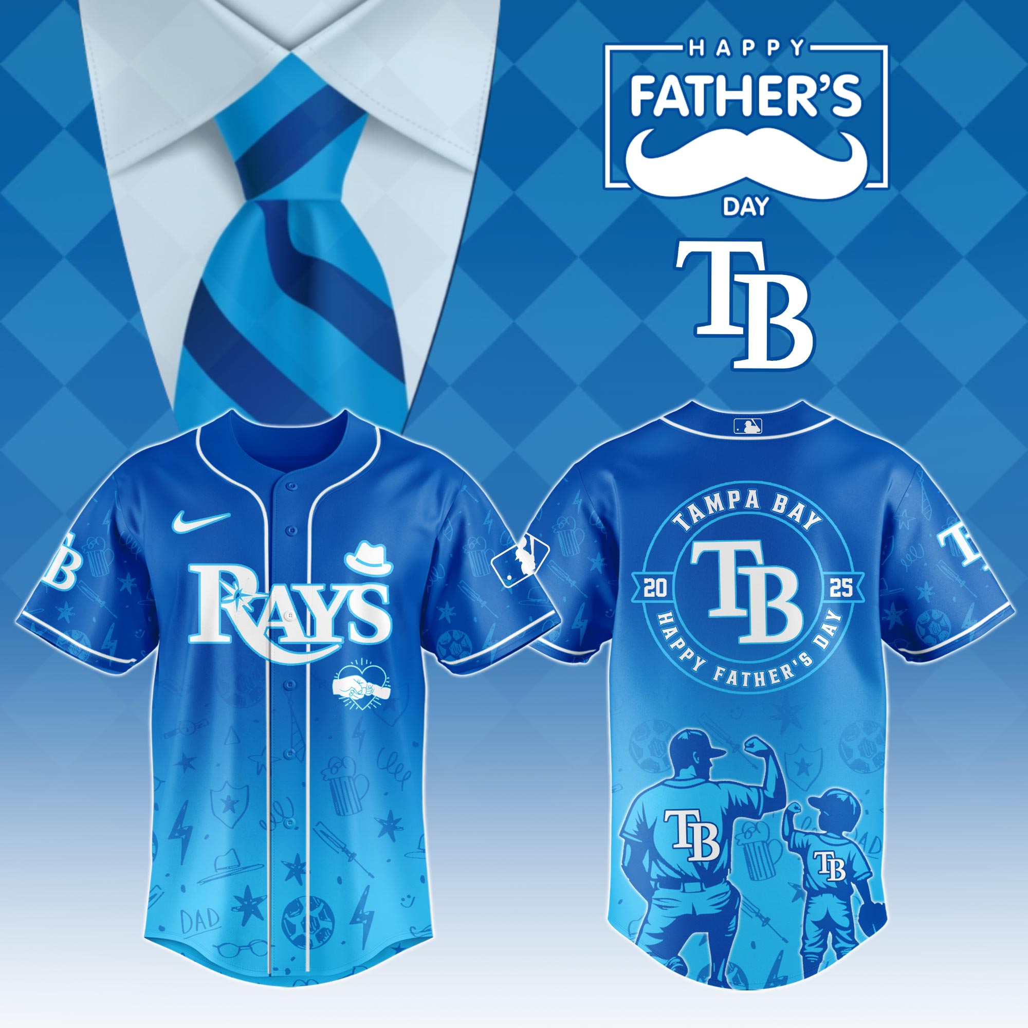 Tampa Bay Rays Special Fathers Day Limited Edition Jersey Special Fathers Day Limited Edition Jersey PT67960