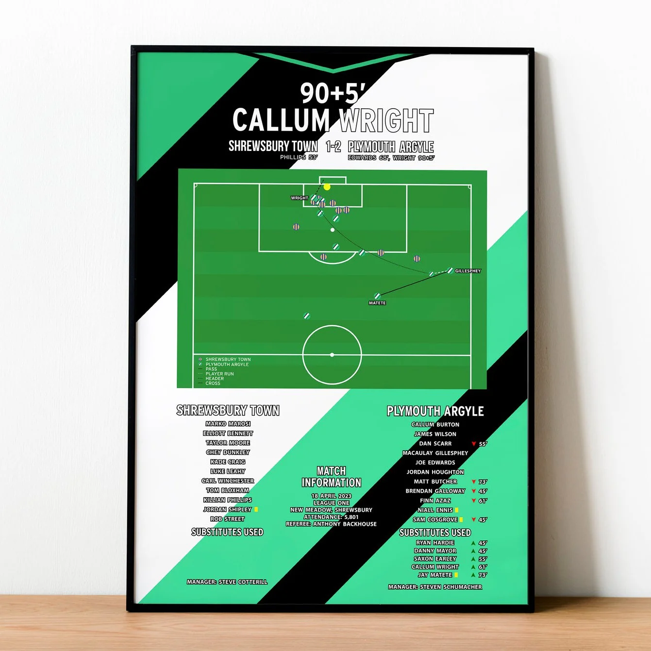 Callum Wright Goal - Shrewsbury Town vs Plymouth Argyle - League One 2023 PT69373
