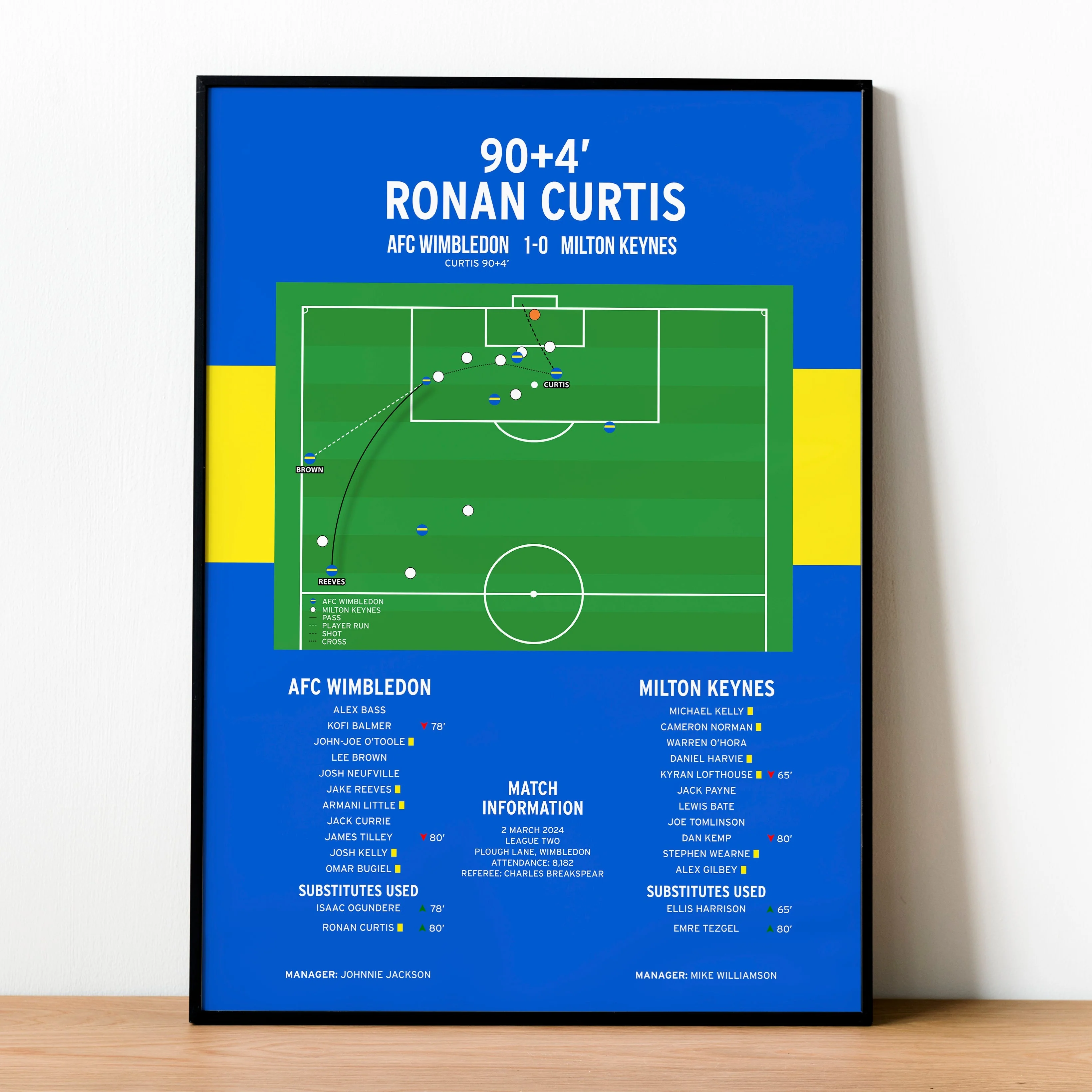 Ronan Curtis Goal - AFC Wimbledon vs Milton Keynes - League Two 2024 PT69133