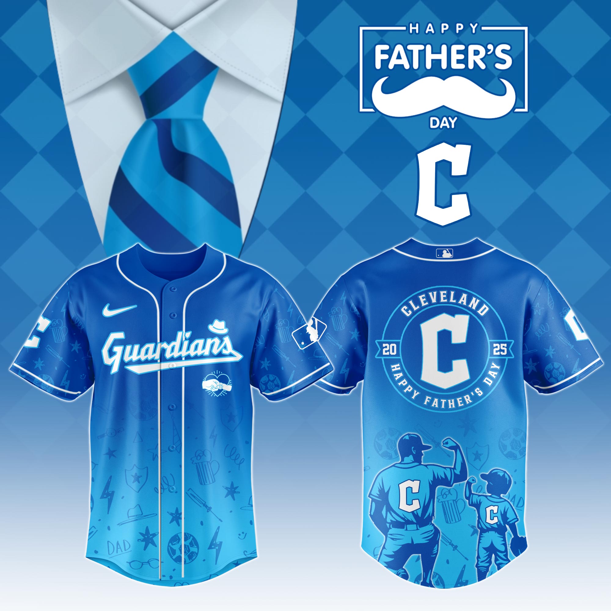 Cleveland Guardians Special Fathers Day Limited Edition Jersey Special Fathers Day Limited Edition Jersey PT67949