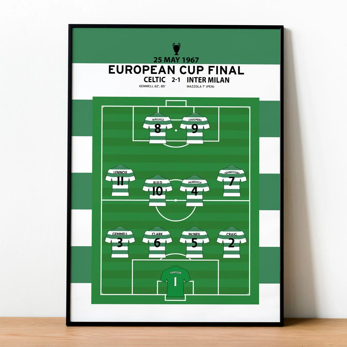 Celtic 2-1 Inter Milan - European Cup Final 1967 PT69275