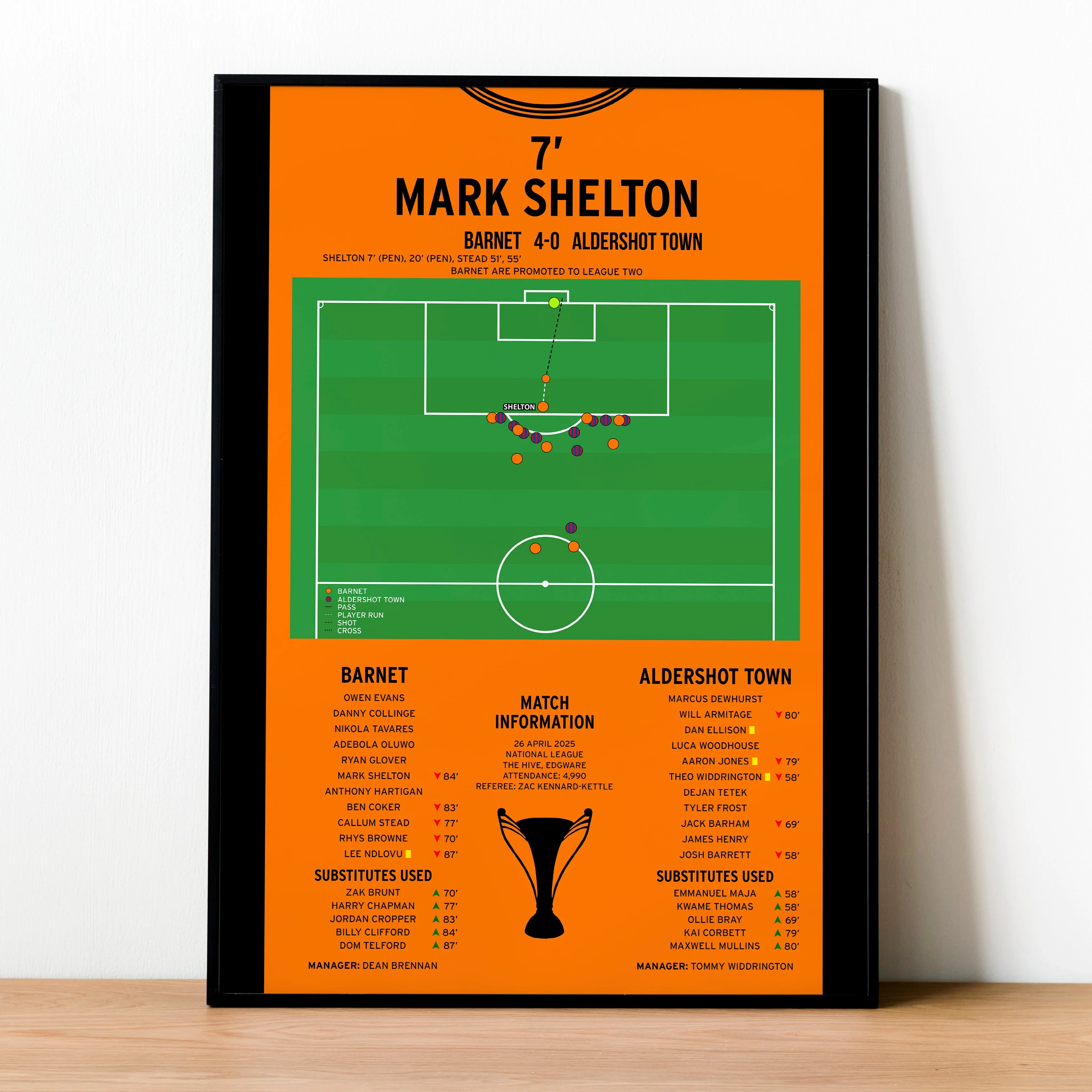 Mark Shelton Goal - Barnet vs Aldershot Town - National League 2025 PT69143