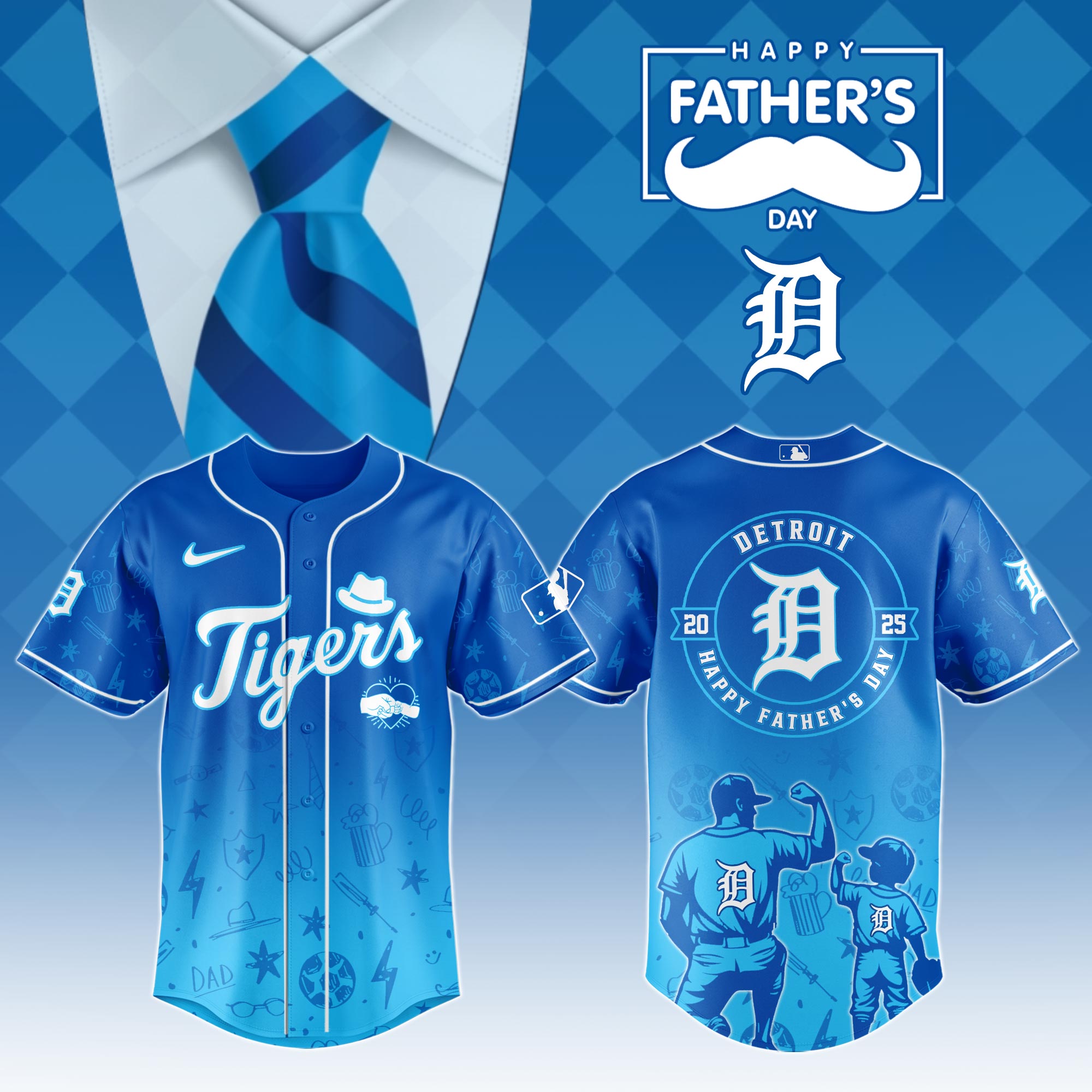 Detroit Tigers Special Fathers Day Limited Edition Jersey Special Fathers Day Limited Edition Jersey PT67972