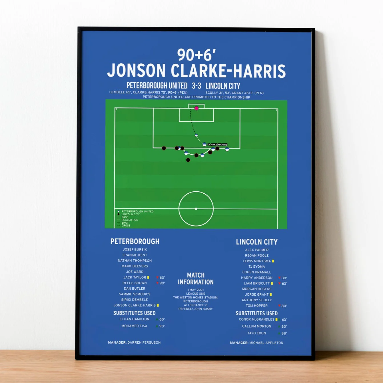 Jonson Clarke-Harris Goal - Peterborough United vs Lincoln City - League One 2021 PT69230