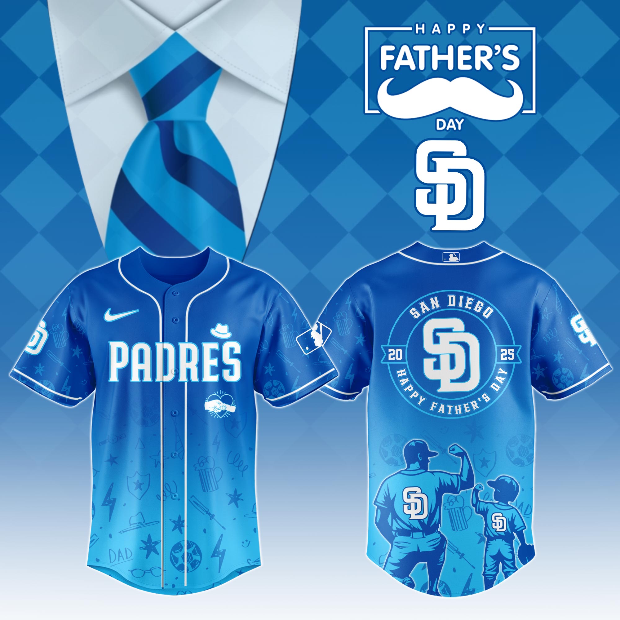 San Diego Padres Special Fathers Day Limited Edition Jersey Special Fathers Day Limited Edition Jersey PT67956