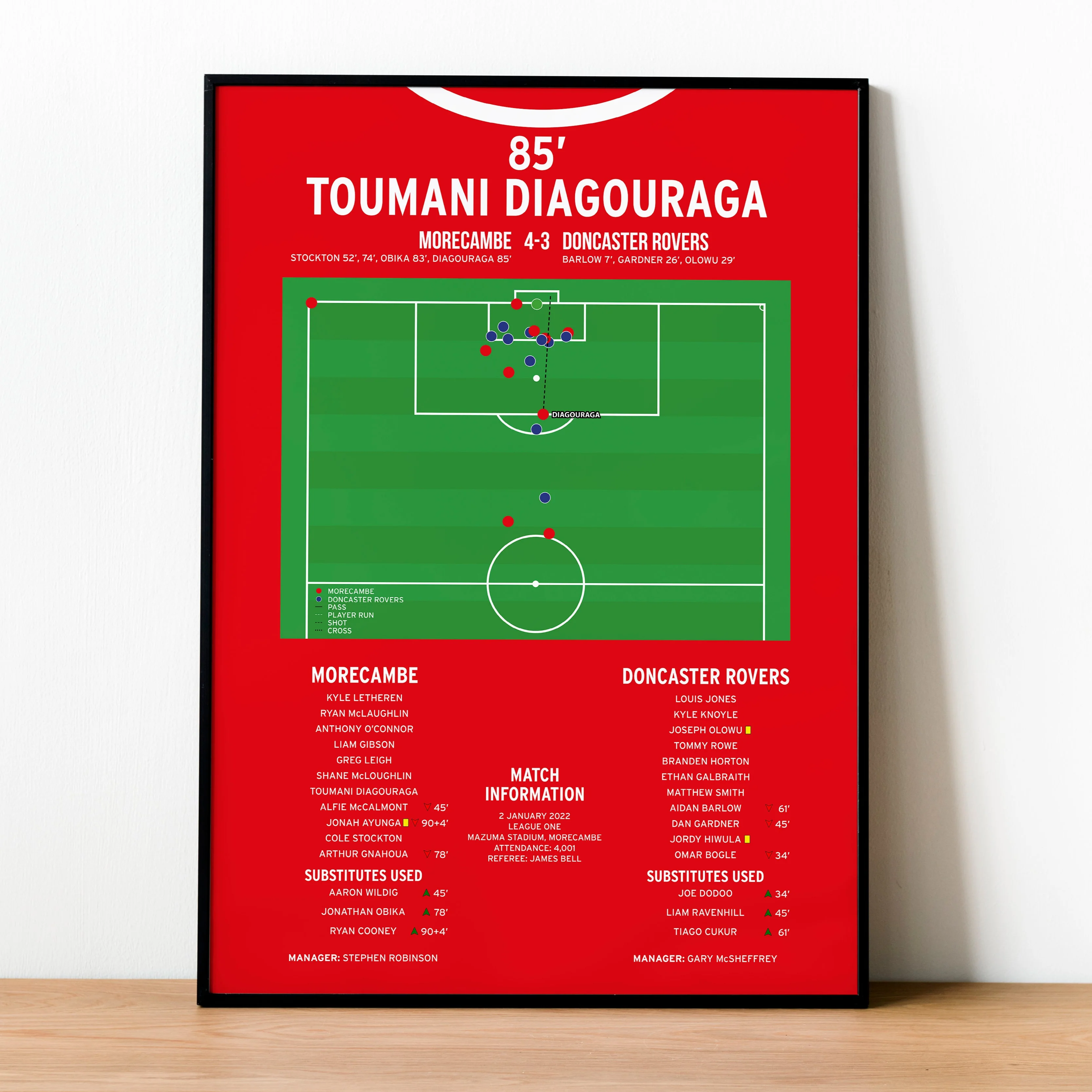 Toumani Diagouraga Goal - Morecambe vs Doncaster Rovers - League One 2022 PT69358