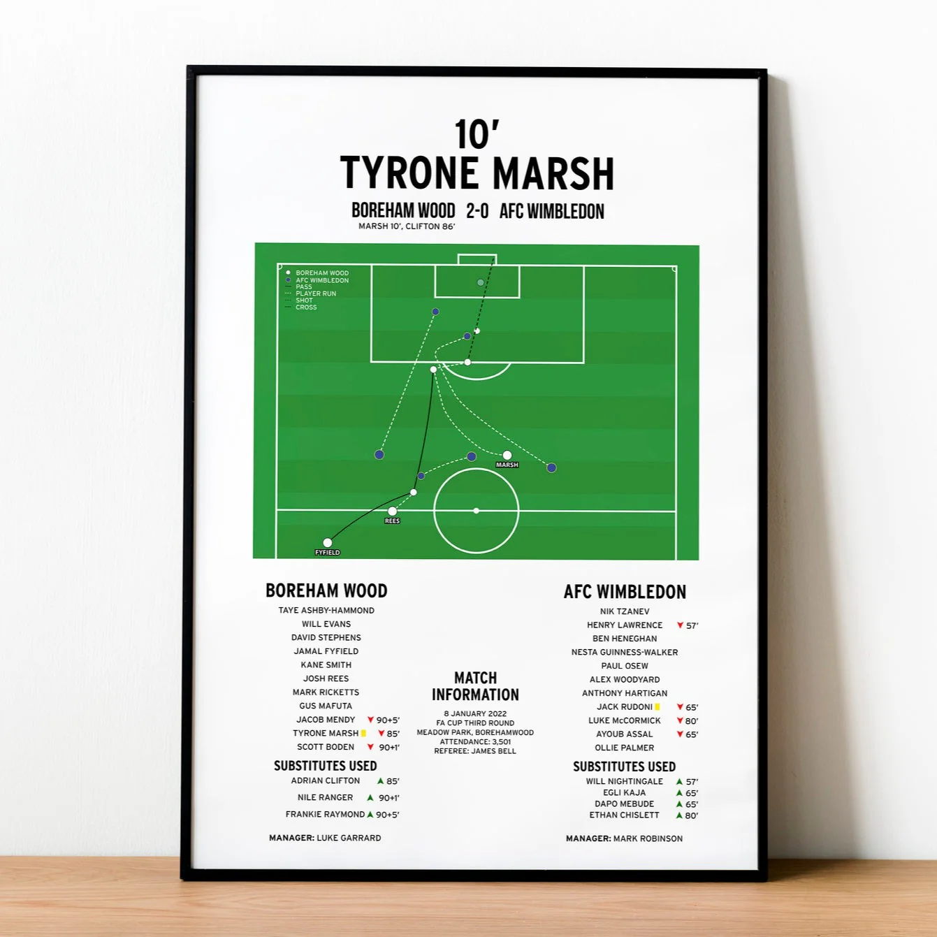 Tyrone Marsh Goal - Boreham Wood vs AFC Wimbledon - FA Cup 2022 PT69361