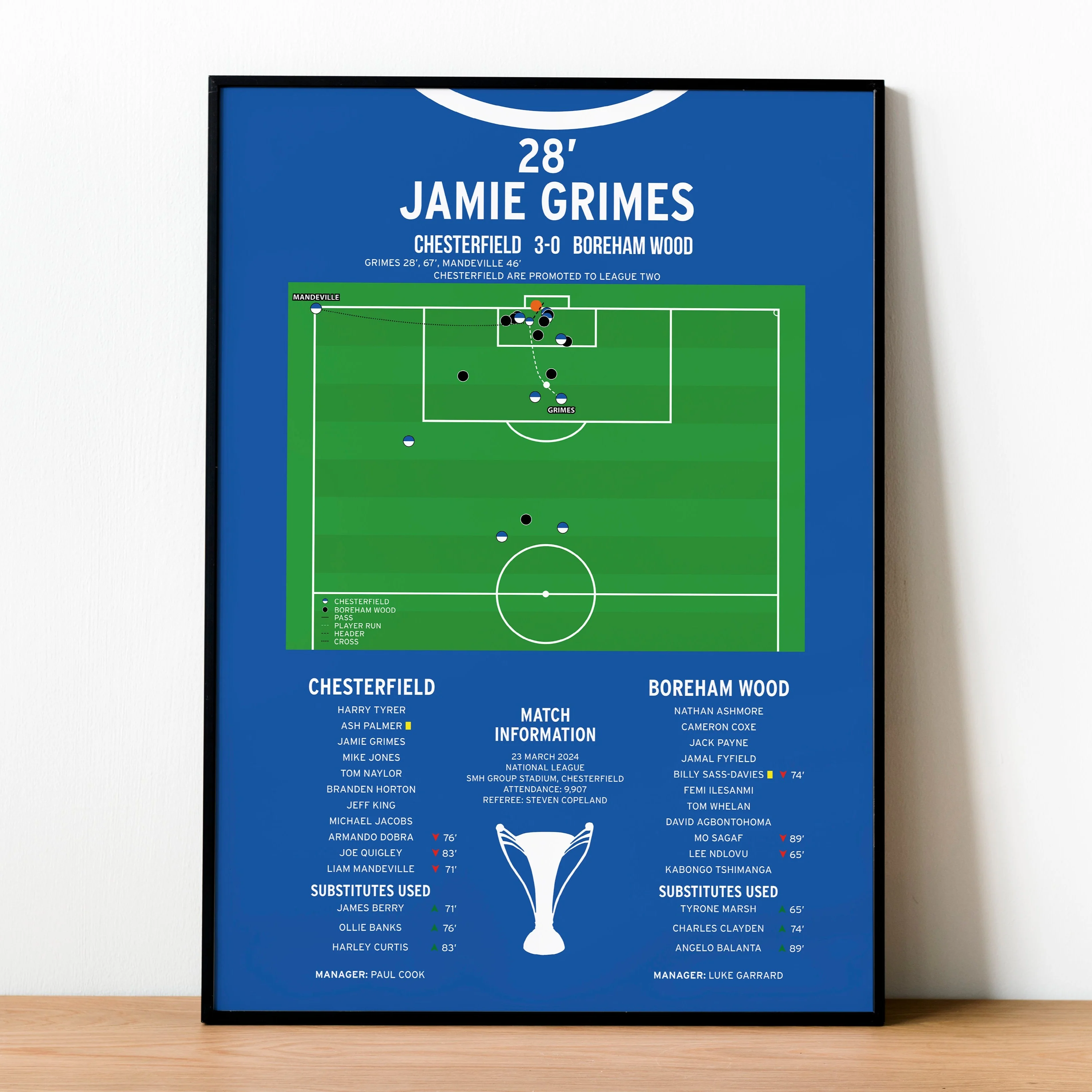 Jamie Grimes Goal - Chesterfield vs Boreham Wood - National League 2024 PT69300