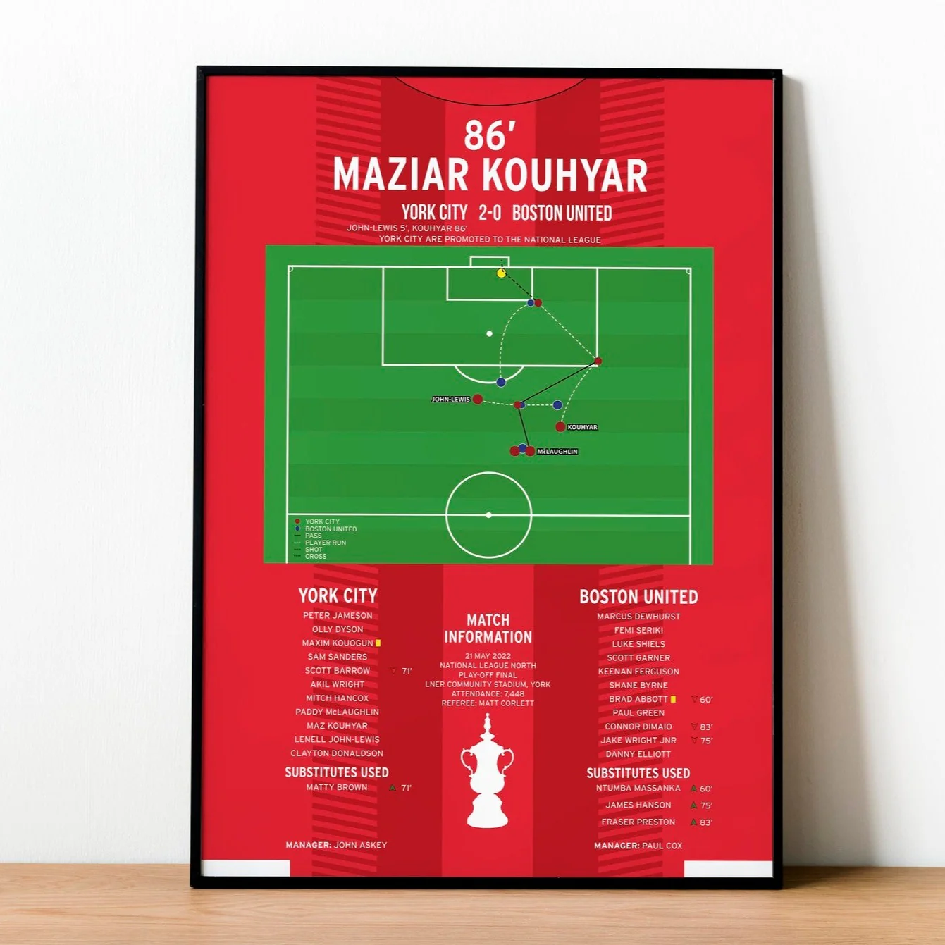 Maziar Kouhyar Goal - York City vs Boston United - National League North Play-Off Final 2022 PT69091