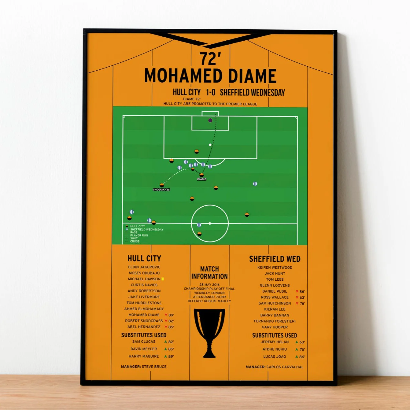 Mohamed Diame Goal - Hull City vs Sheffield Wednesday - Championship Play-Off Final 2016 PT69094