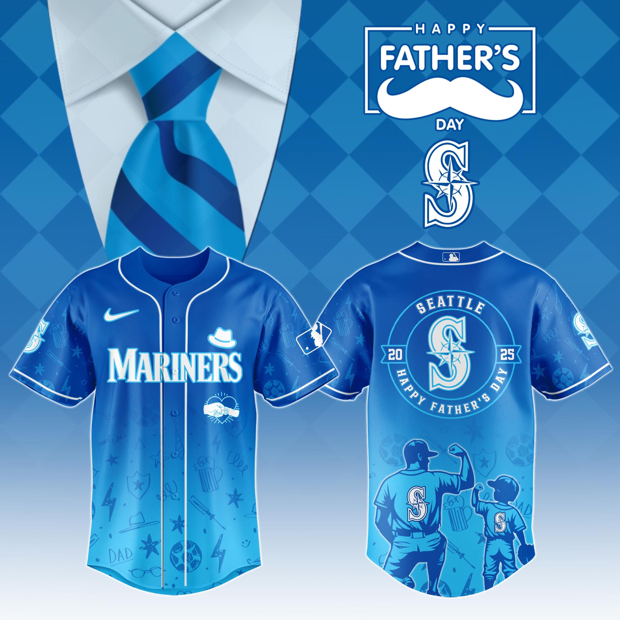 Seattle Mariners Special Fathers Day Limited Edition Jersey Special Fathers Day Limited Edition Jersey PT67958