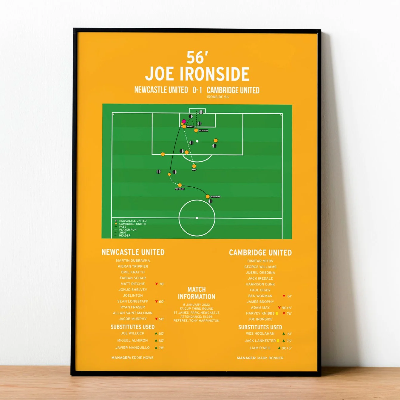 Joe Ironside Goal - Newcastle United vs Cambridge United - FA Cup 2022 PT69344