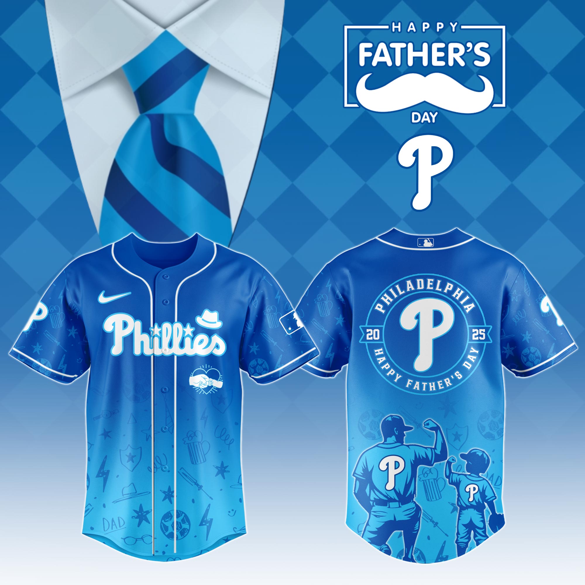 Philadelphia Phillies Special Fathers Day Limited Edition Jersey Special Fathers Day Limited Edition Jersey PT67942