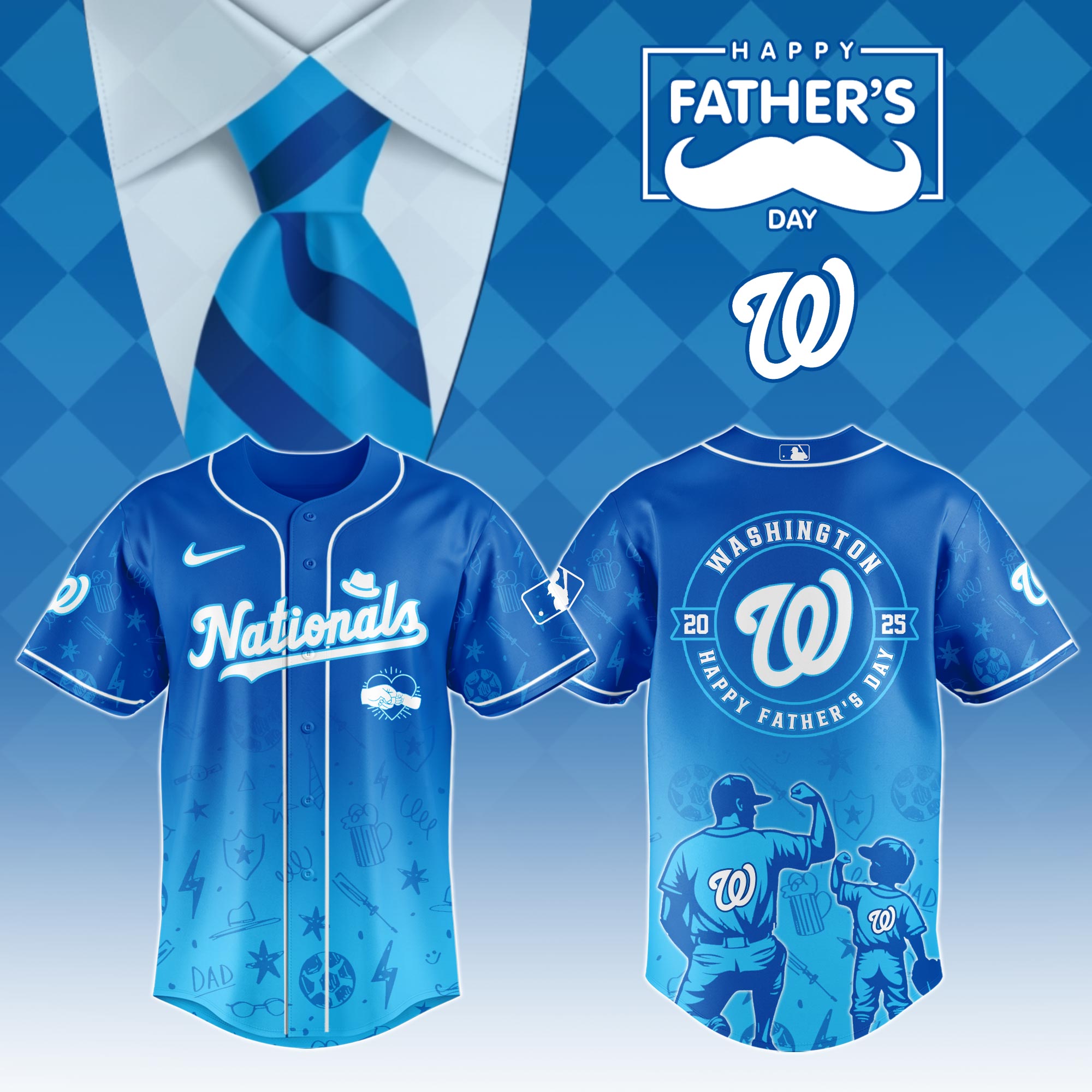 Washington Nationals Special Fathers Day Limited Edition Jersey Special Fathers Day Limited Edition Jersey PT67980