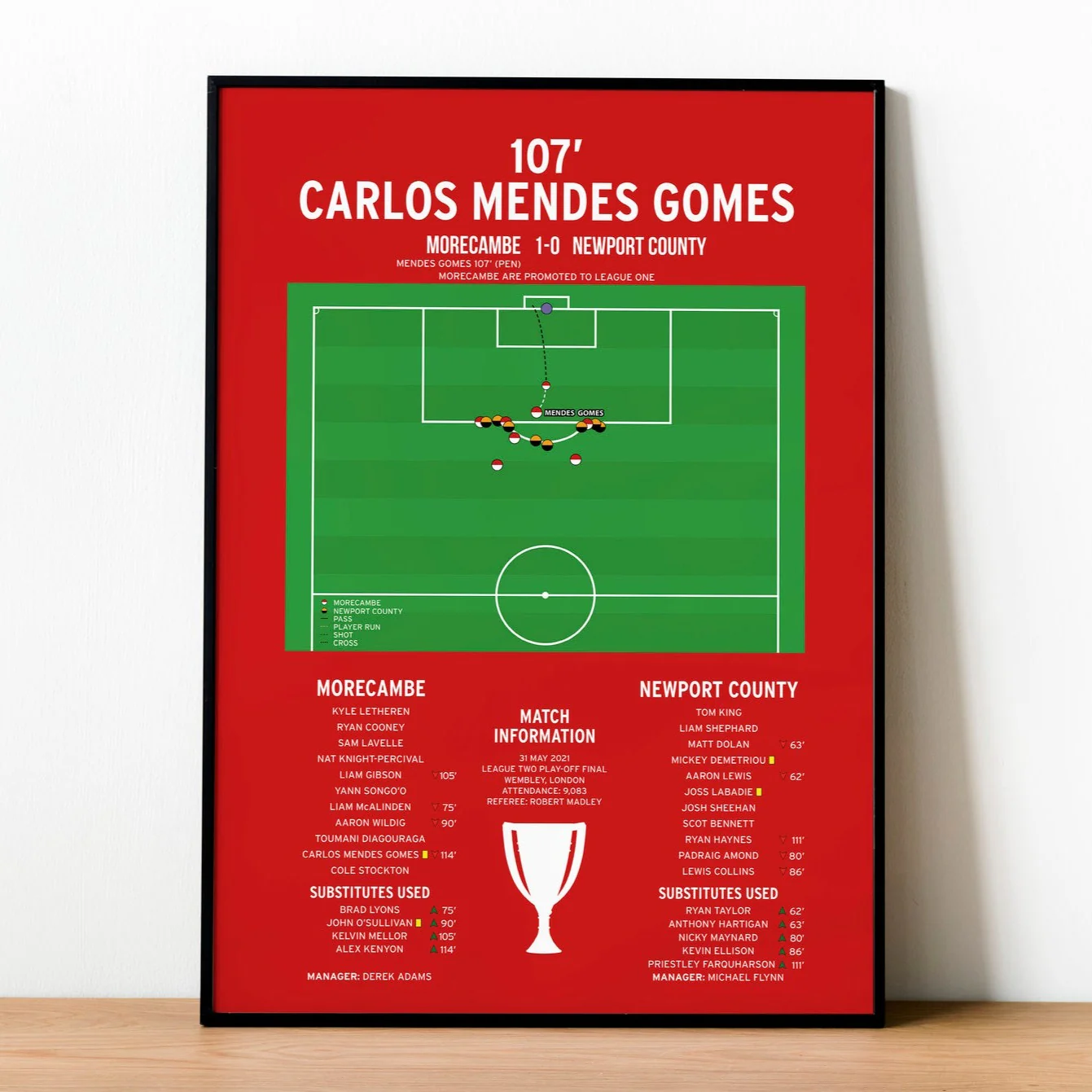 Carlos Mendes Gomes Goal - Morecambe vs Newport County - League Two Play-Off Final 2021 PT69269