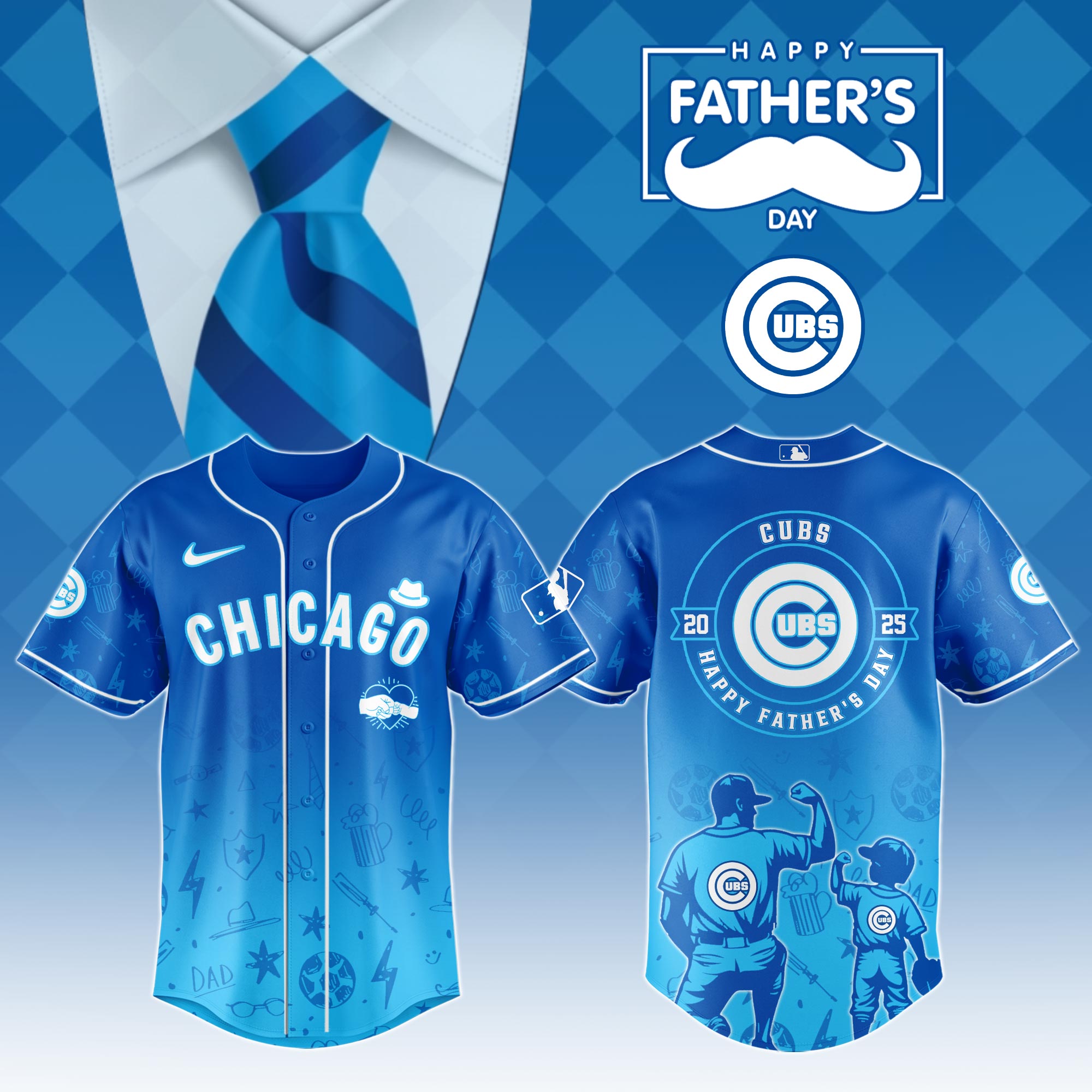 Chicago Cubs Special Fathers Day Limited Edition Jersey Special Fathers Day Limited Edition Jersey PT67971