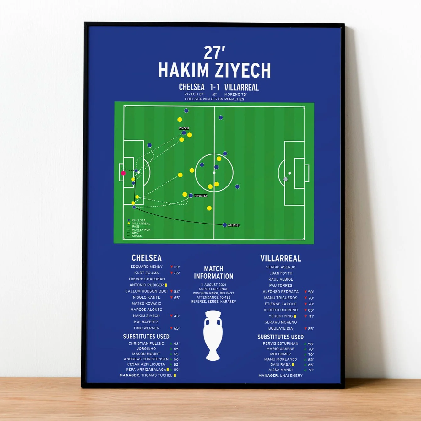 Hakim Ziyech Goal - Chelsea vs Villarreal - Super Cup 2021 PT69287
