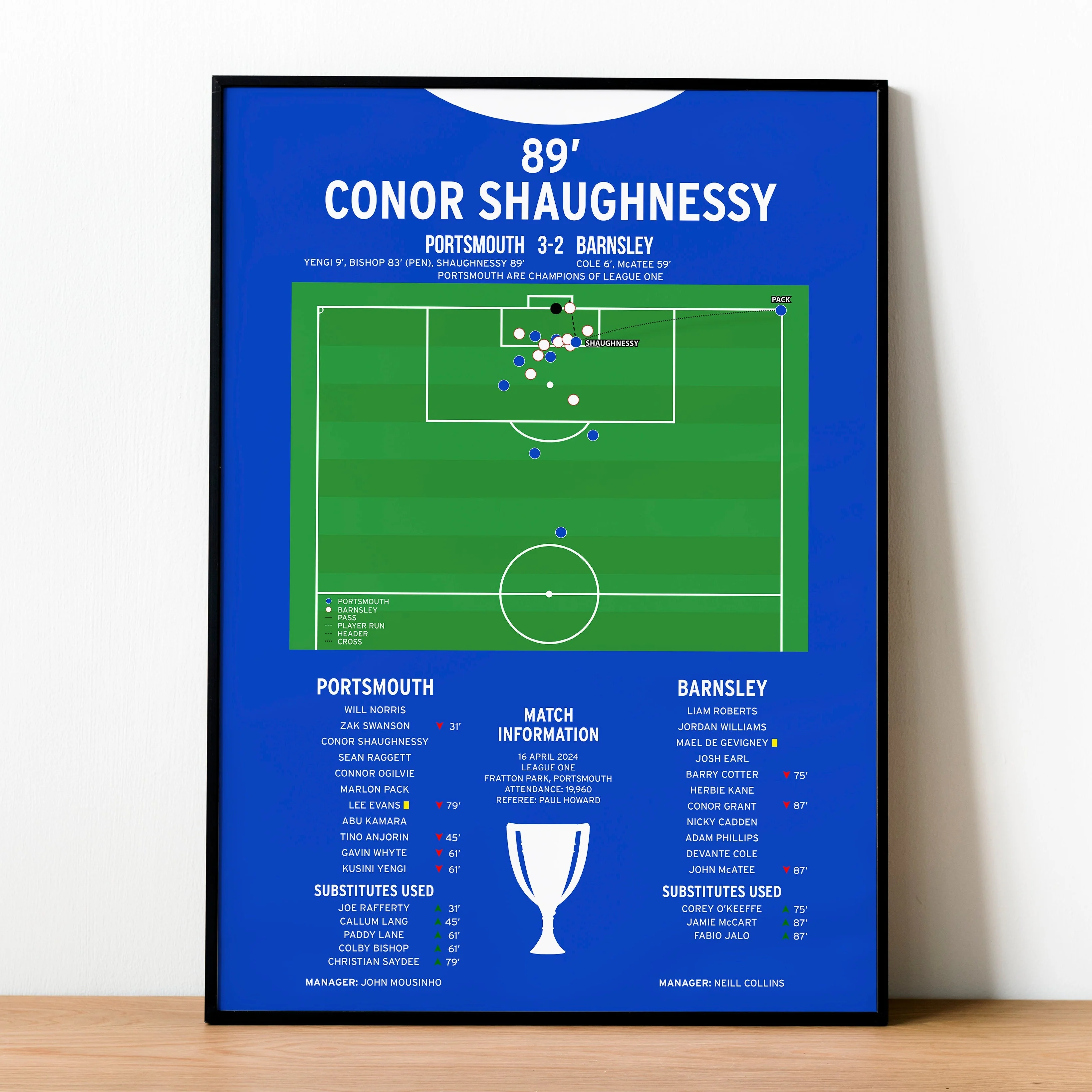 Conor Shaughnessy Goal - Portsmouth vs Barnsley - League One 2024 PT69265