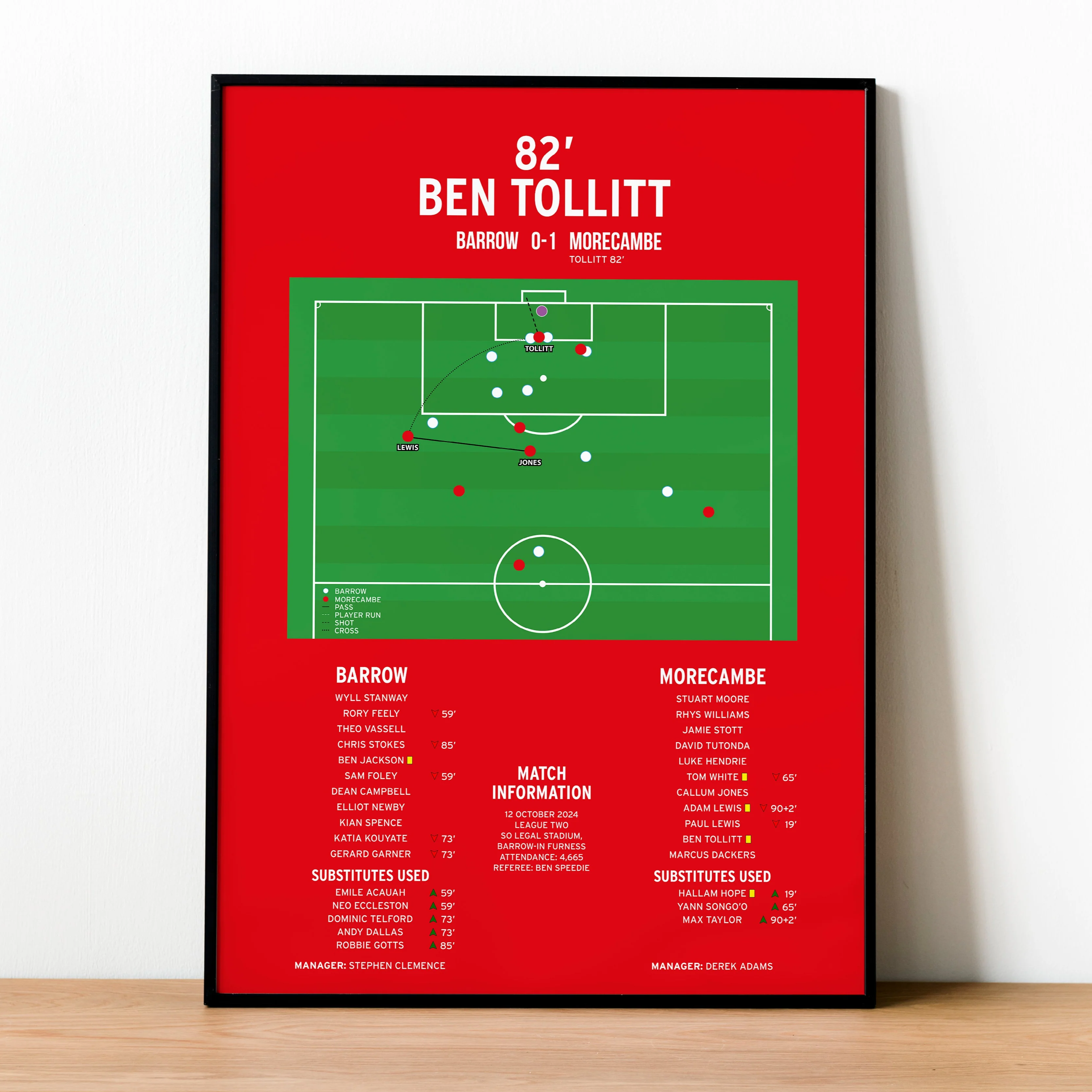 Ben Tollitt Goal - Barrow vs Morecambe - League Two 2024 PT69103