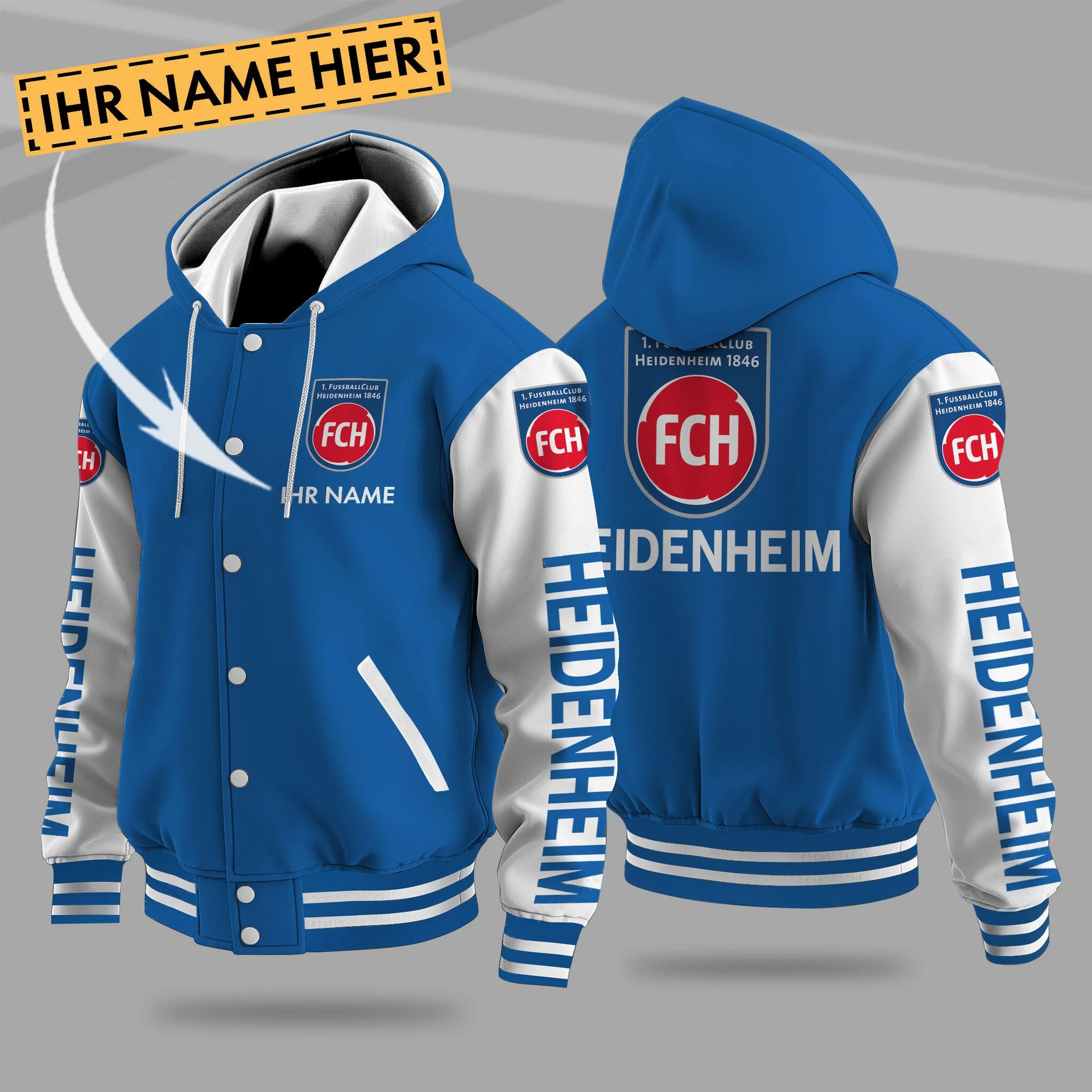 1 Fc Heidenheim Hooded Baseball Jacket PT71257