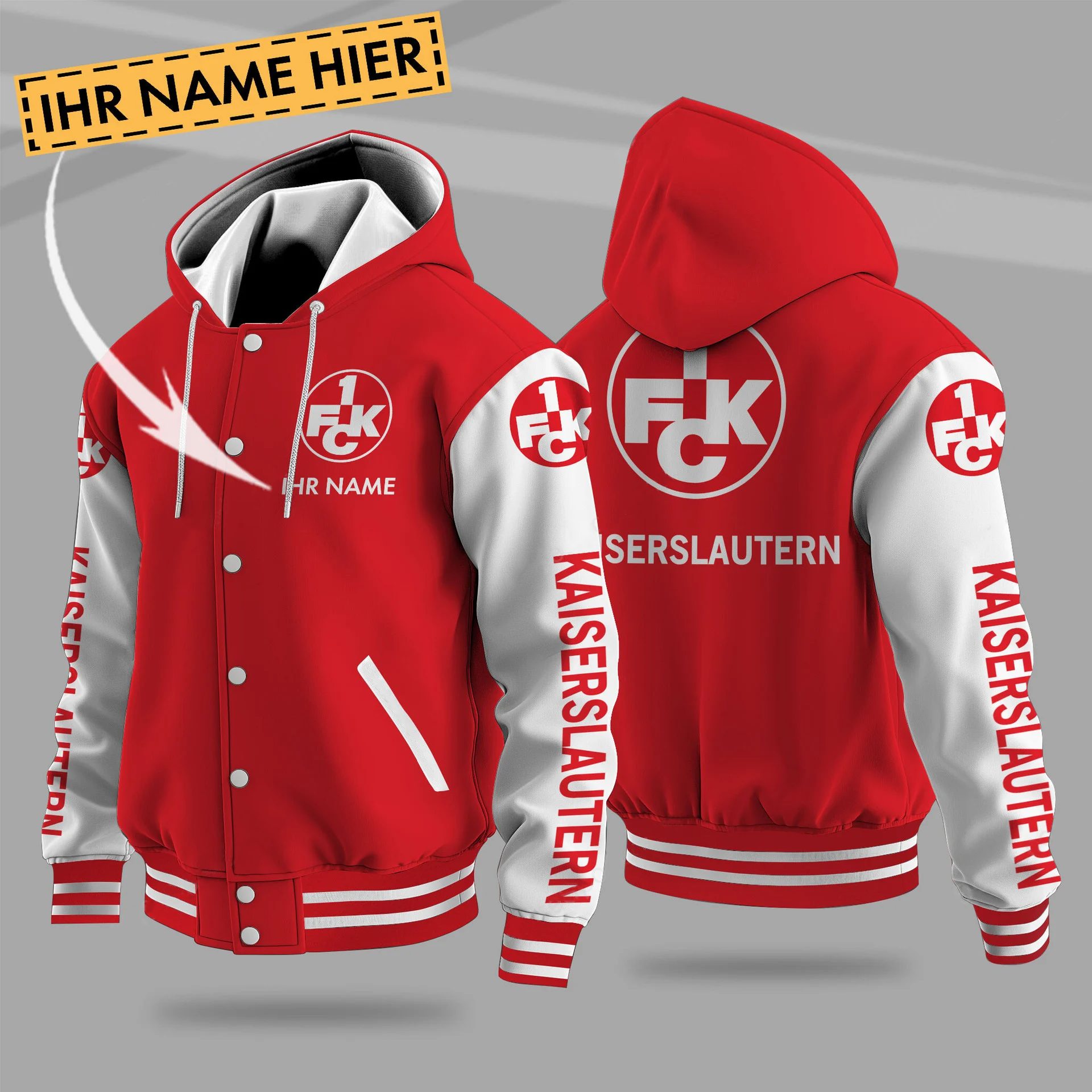 1 Fc Kaiserslautern Hooded Baseball Jacket PT71258