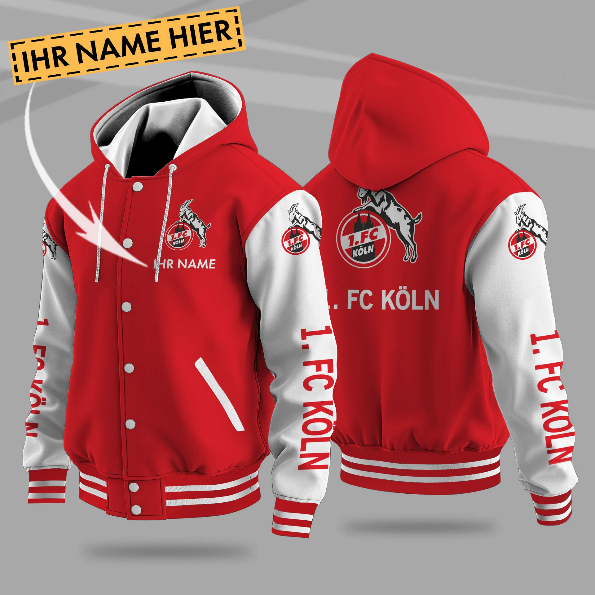 1 Fc Koln Hooded Baseball Jacket PT71259