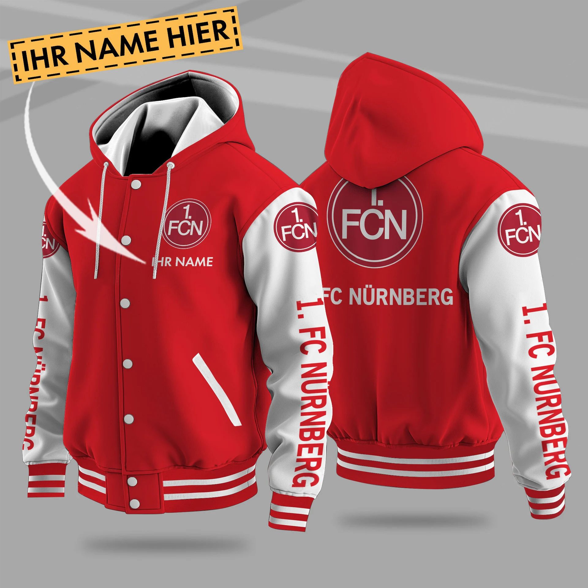 1 Fc Nurnberg Hooded Baseball Jacket PT71261