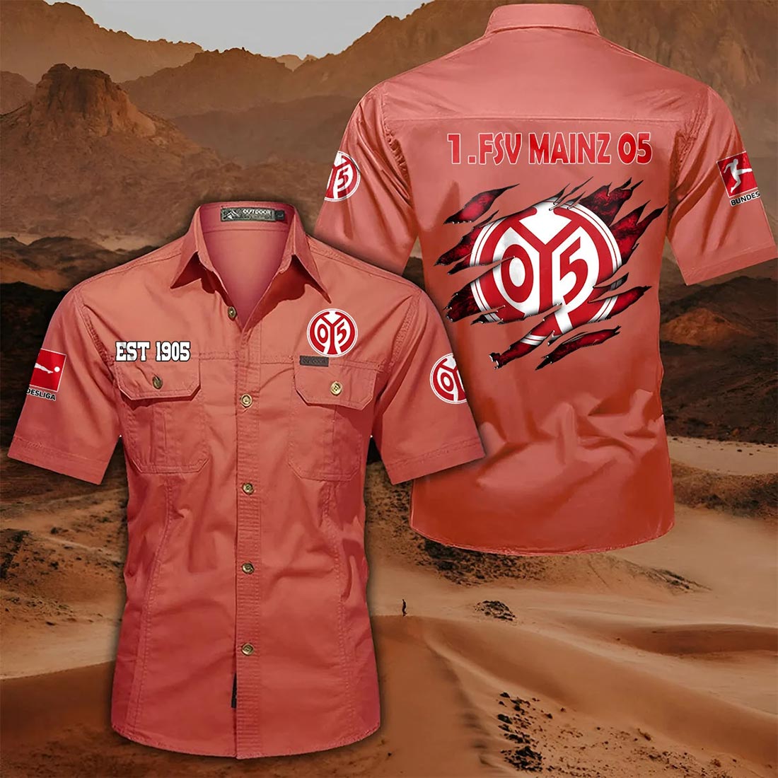 1 Fsv Mainz 05 Pocket Short Sleeve Shirt PT71337
