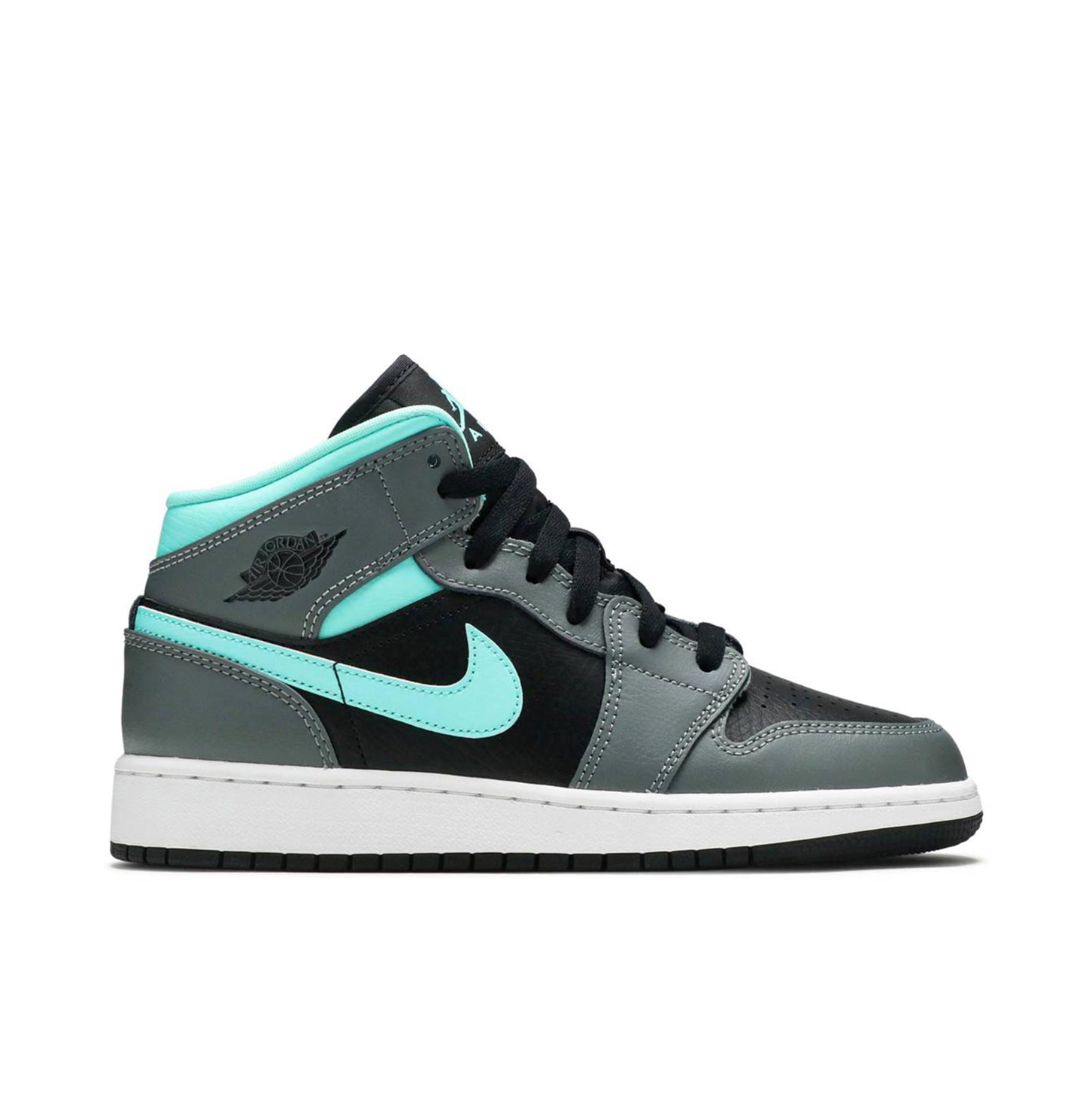 Air Jordan 1 Mid Grey Aqua Gs