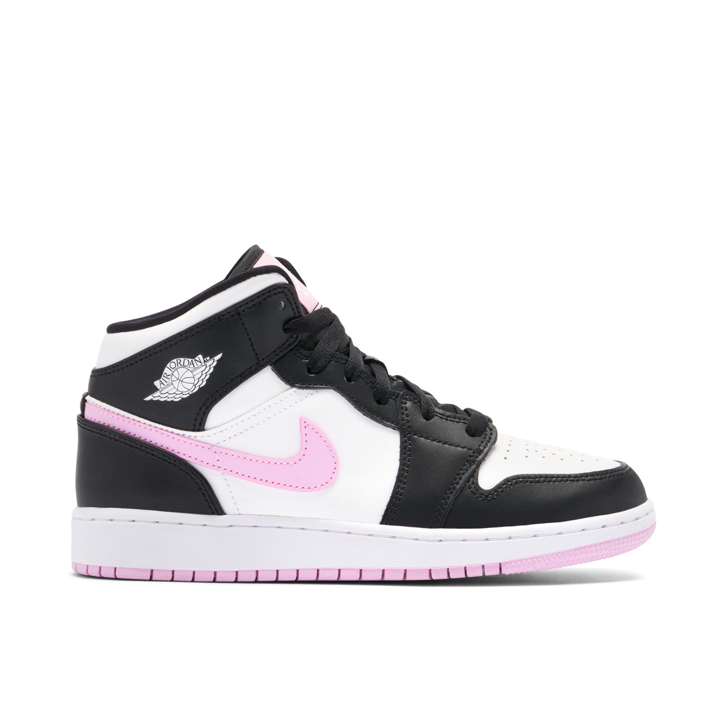 Air Jordan 1 Mid Gs White Black Light Arctic Pink