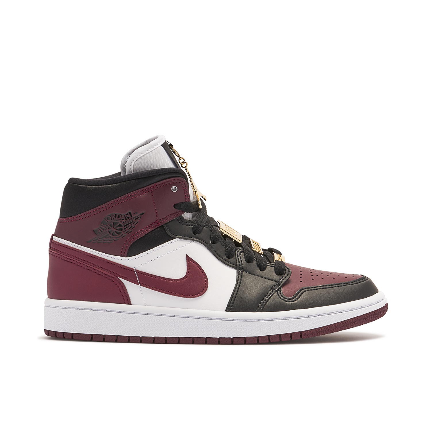 Air Jordan 1 Mid Maroon Black Gold Pendants