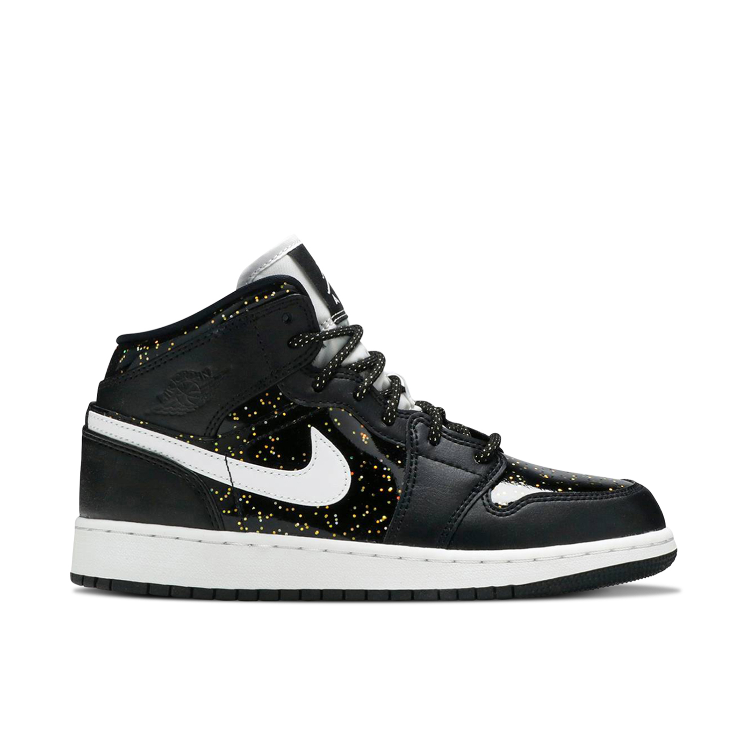 Air Jordan 1 Mid Se Black Glitter Gs
