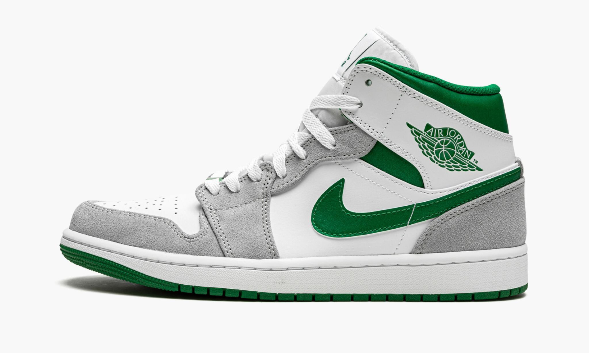 Air Jordan 1 Mid Se Grey Pine Green White