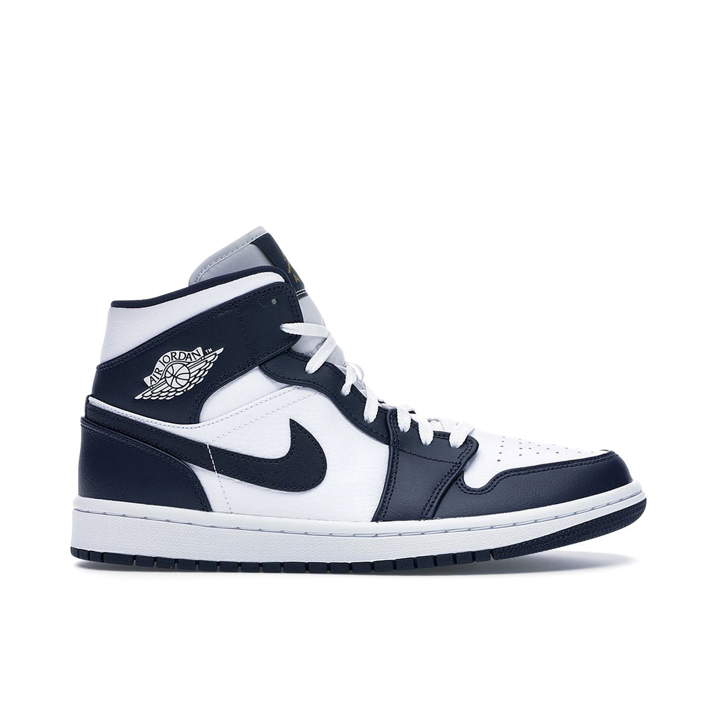 Air Jordan 1 Mid White Metallic Gold Obsidian