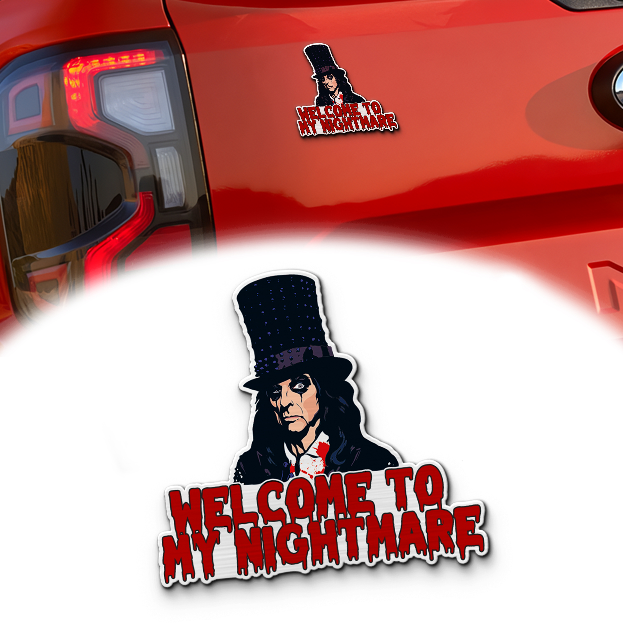 Alice Cooper Signature And Iconic Quote Edition Laser Engraved Car Emblem MS10164