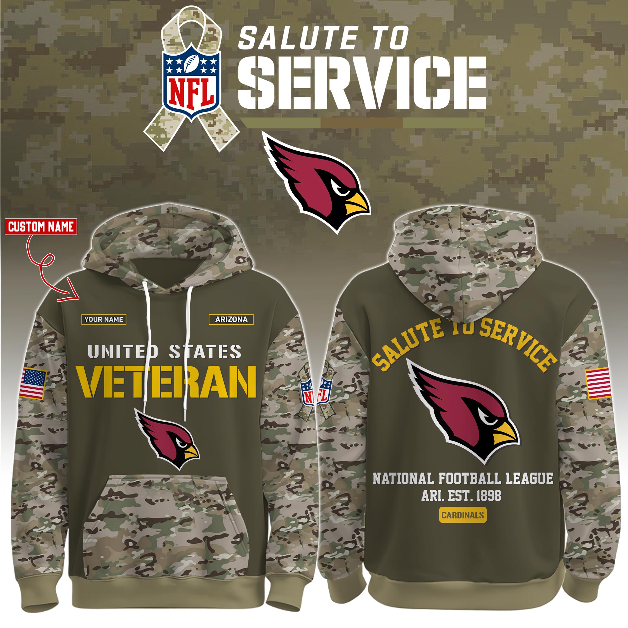 Arizona Cardinals Veteran Birthday Limited Editions Ver 3 PT76037