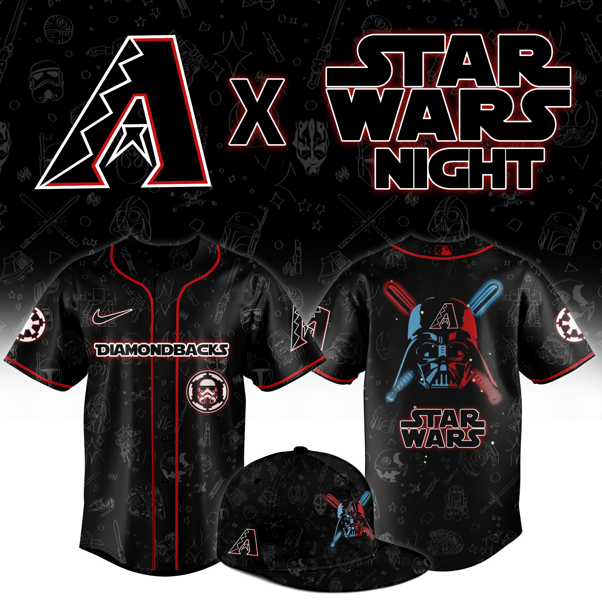 Arizona Diamondbacks 2025 Star Wars Night Limited Jersey MS06584