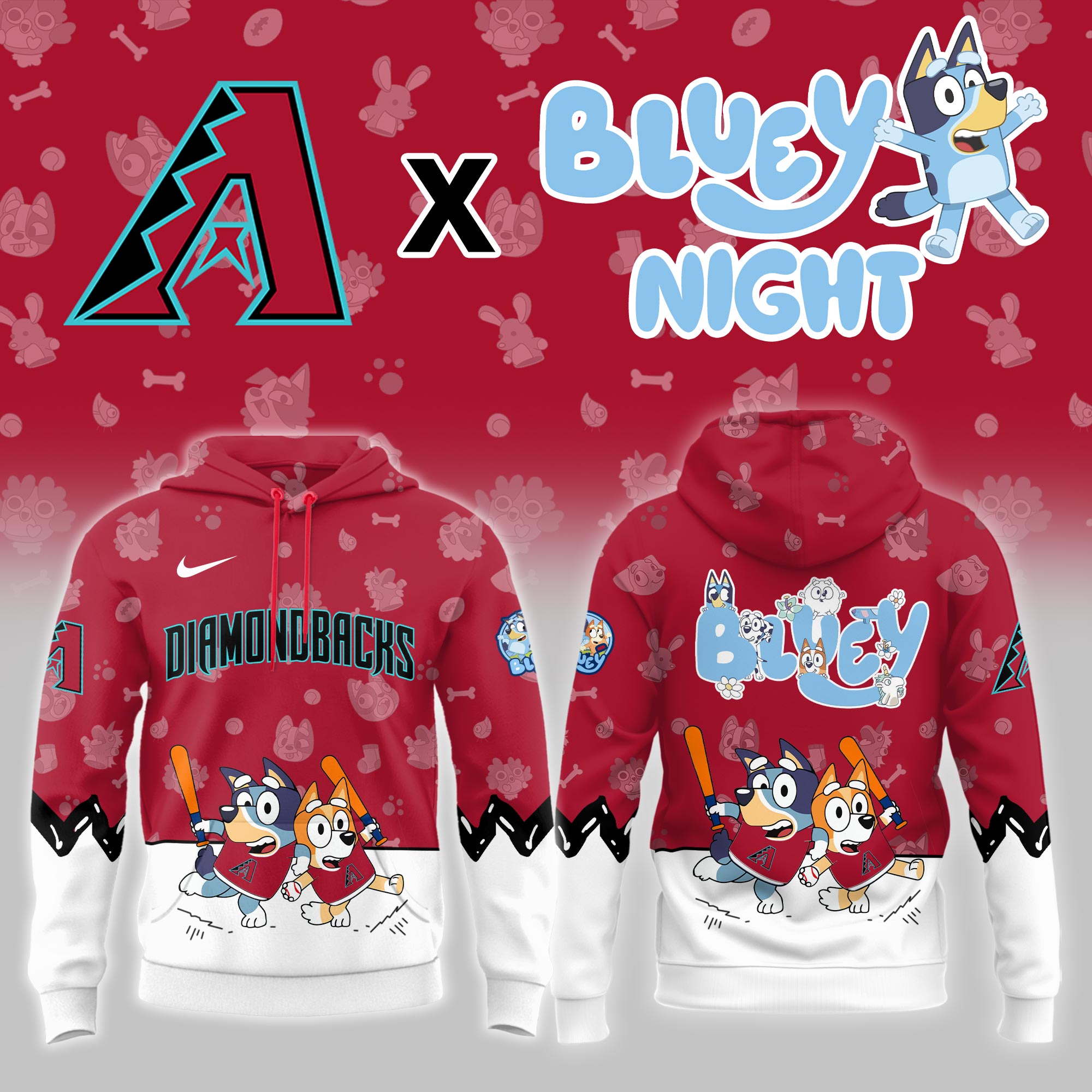 Arizona Diamondbacks Bluey Night Event Limited Hoodie PT68398