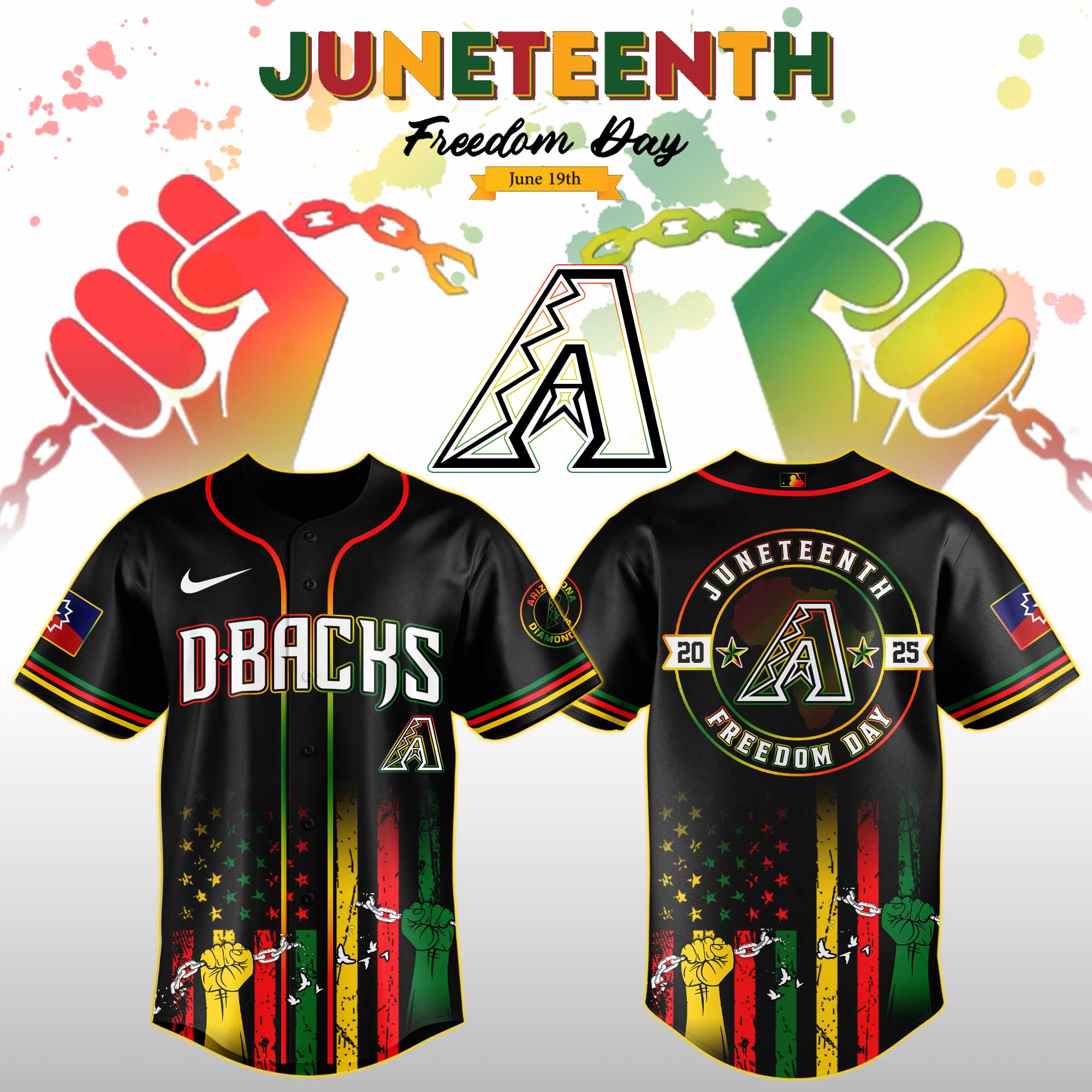 Arizona Diamondbacks Mlb X Juneteenth Day Jersey Edition Jersey 2025 PT67730