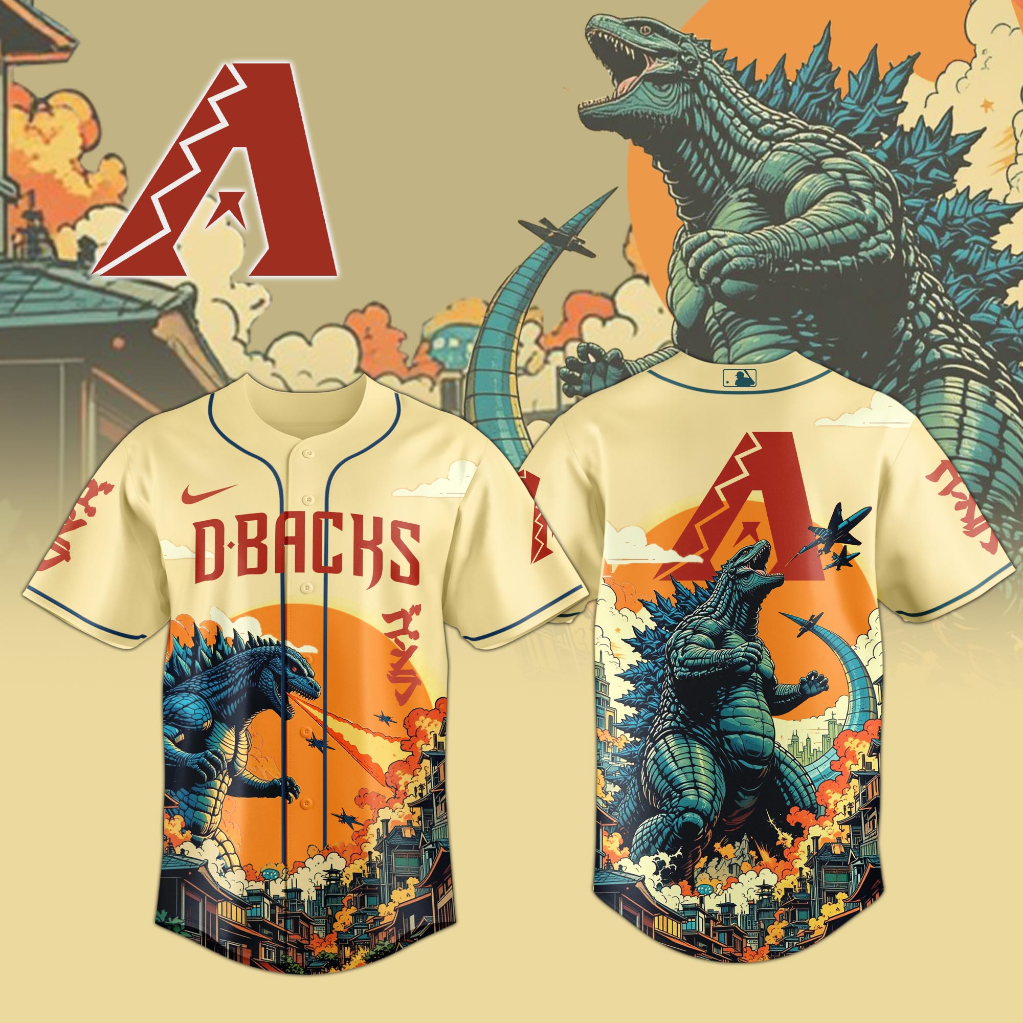 Arizona Diamondbacks Special Godzilla Limited Edition Jersey PT72823
