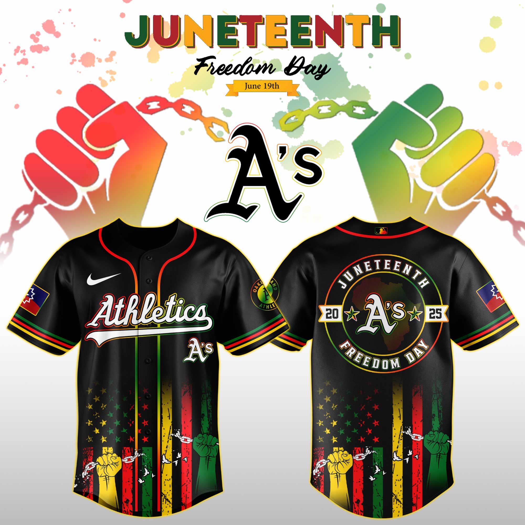 Athletics Mlb X Juneteenth Day Jersey Edition Jersey 2025 PT67731