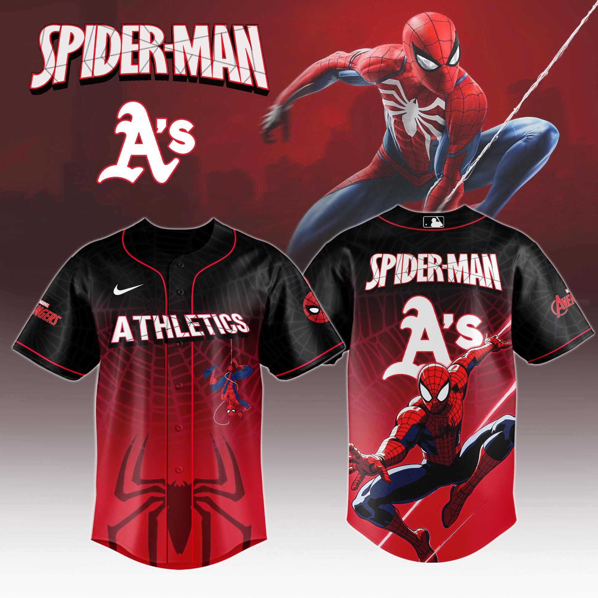 Athletics X Spider Man Game Night Special Edition Jersey MS06543